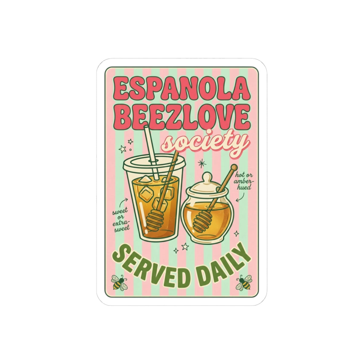 Matcha Latte Sticker | Cute Cafe Aesthetic, Green Pink Whisk Illustration