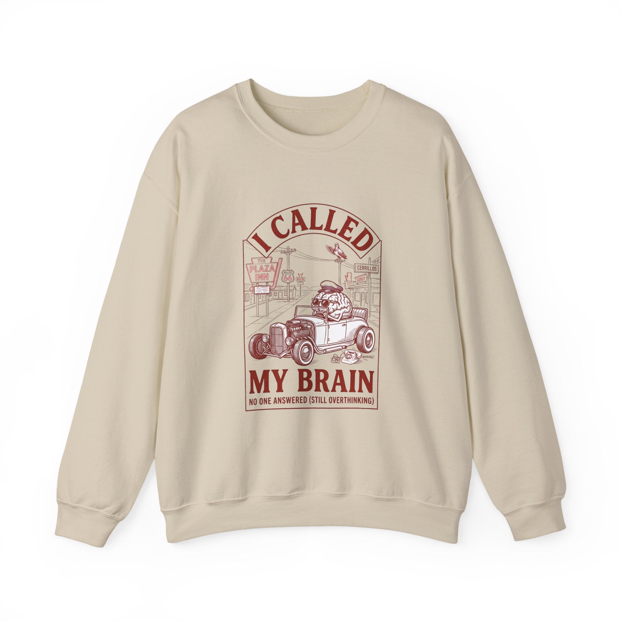 I Called My Brain Sweatshirt | Anxious Animal Humor, Cute Anxiety Graphic