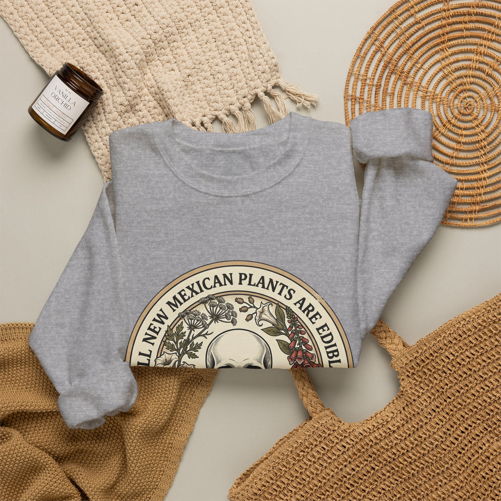All Plants Are Edible Skull Botanical Sweatshirt | Vintage Botanical, Forager Humor
