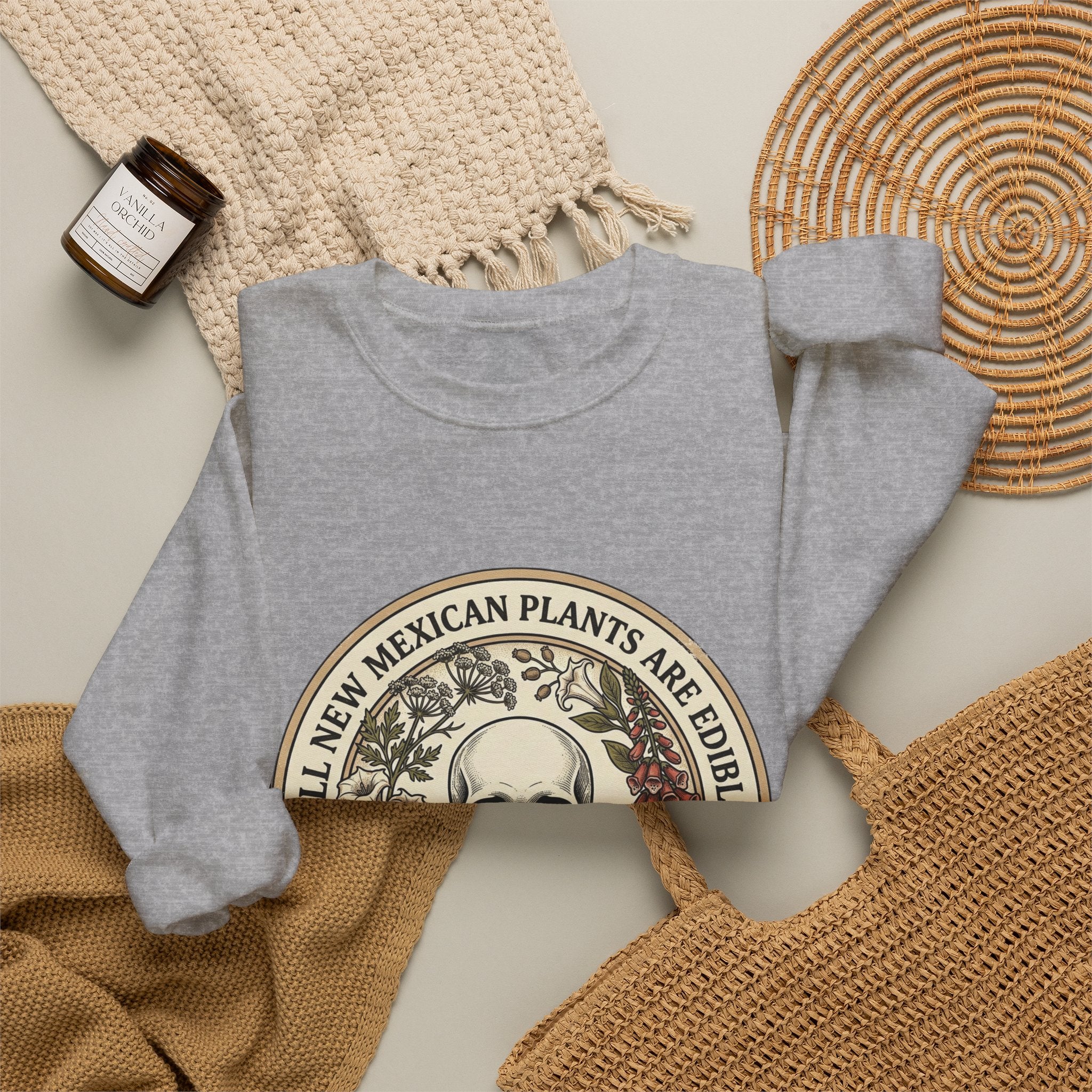 All Plants Are Edible Skull Botanical Sweatshirt | Vintage Botanical, Forager Humor