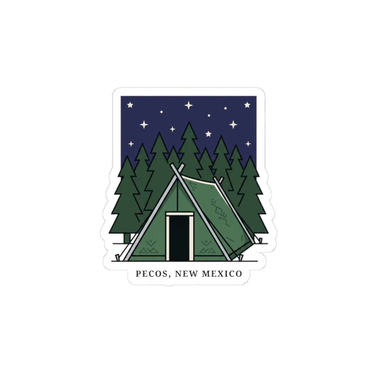 Pecos New Mexico A‑Frame Tent Sticker | Camping Vibes, Teacher Wedding Sticker