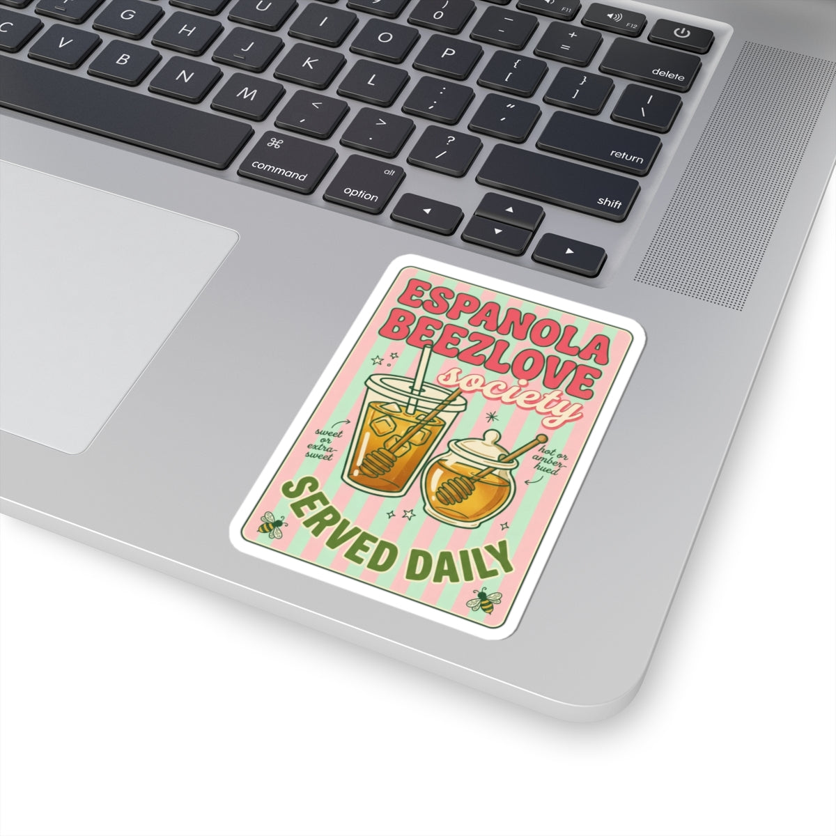 Matcha Latte Sticker | Cute Cafe Aesthetic, Green Pink Whisk Illustration