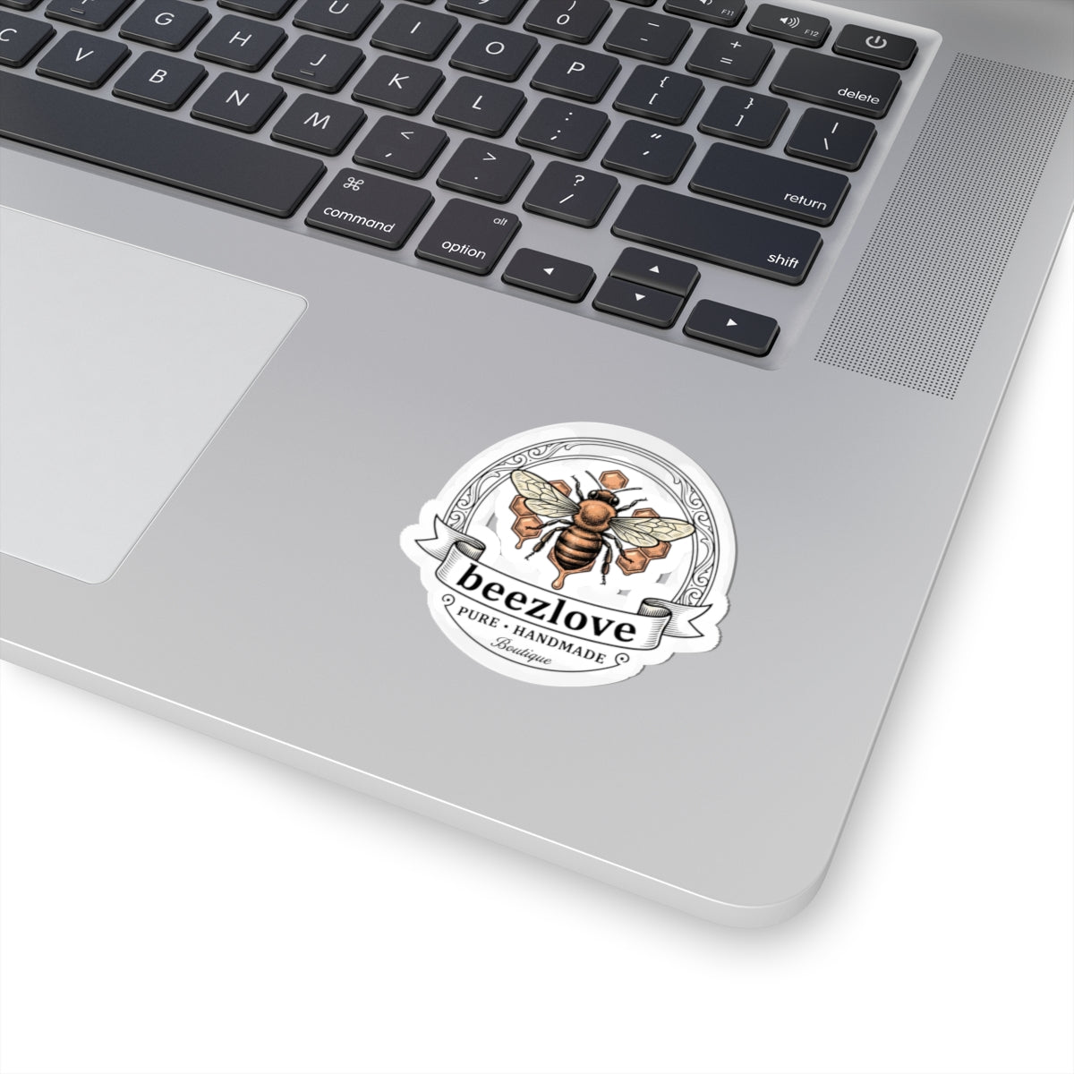 Bee and Floral Crest Kiss-Cut Sticker | Birth Flower, Botanical Sticker
