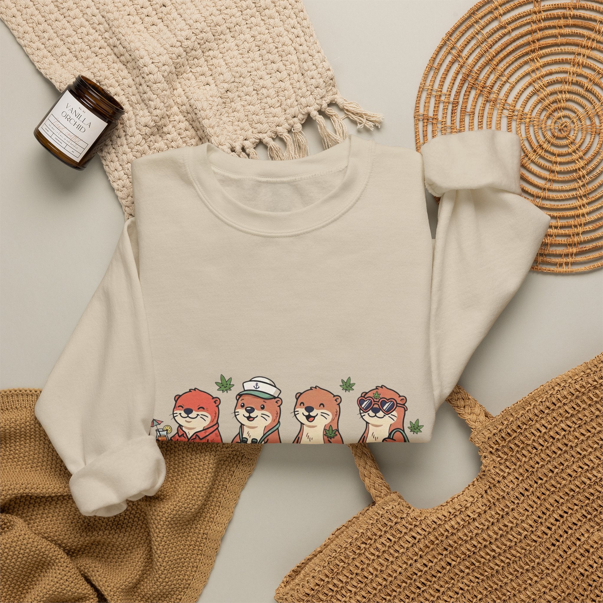 Don't Panic It's Organic sweatshirt | Cruise Vacation, Nautical Otter Crew