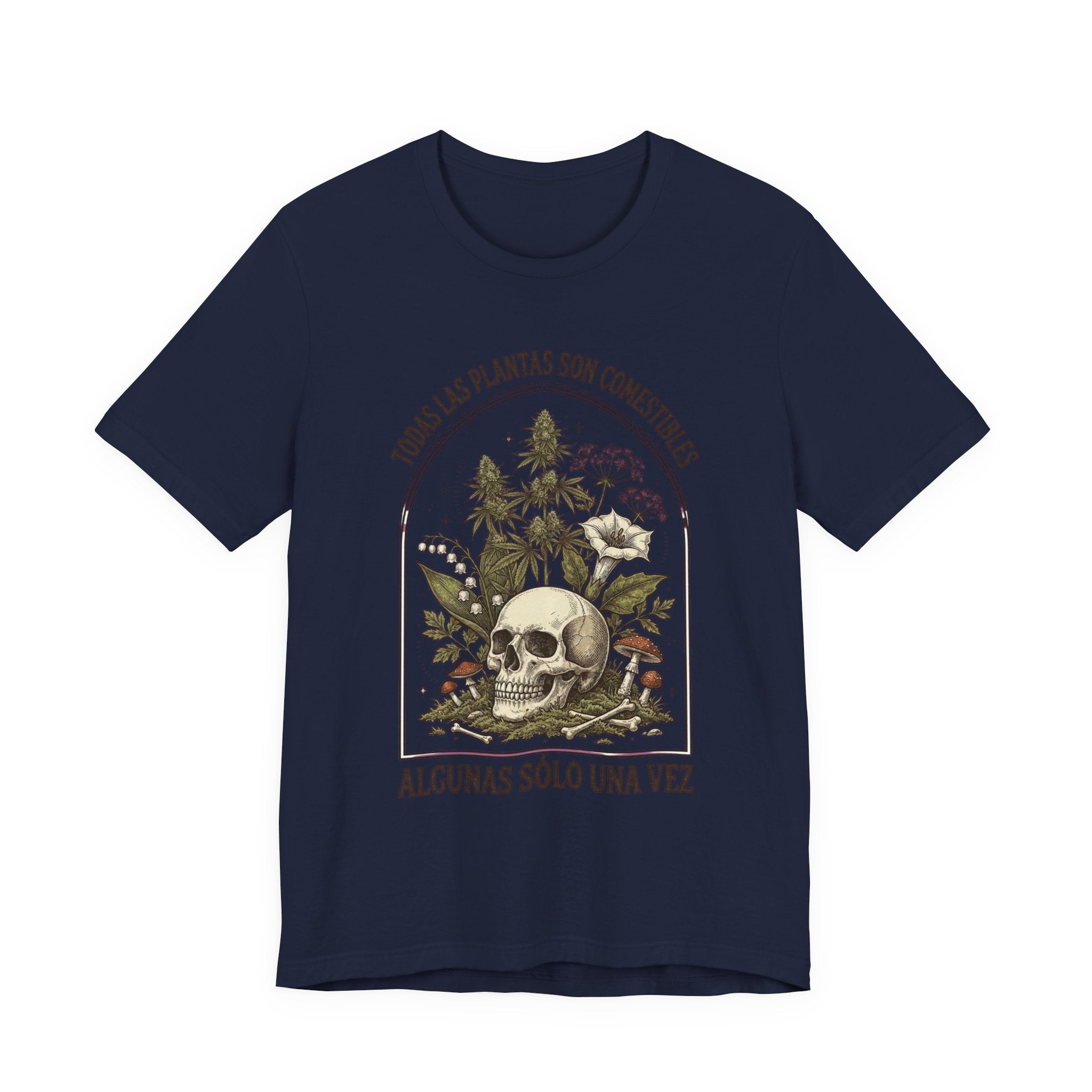 All Plants Are Edible Skull Botanical Tee | Dark Nature Humor, Forager Mycology
