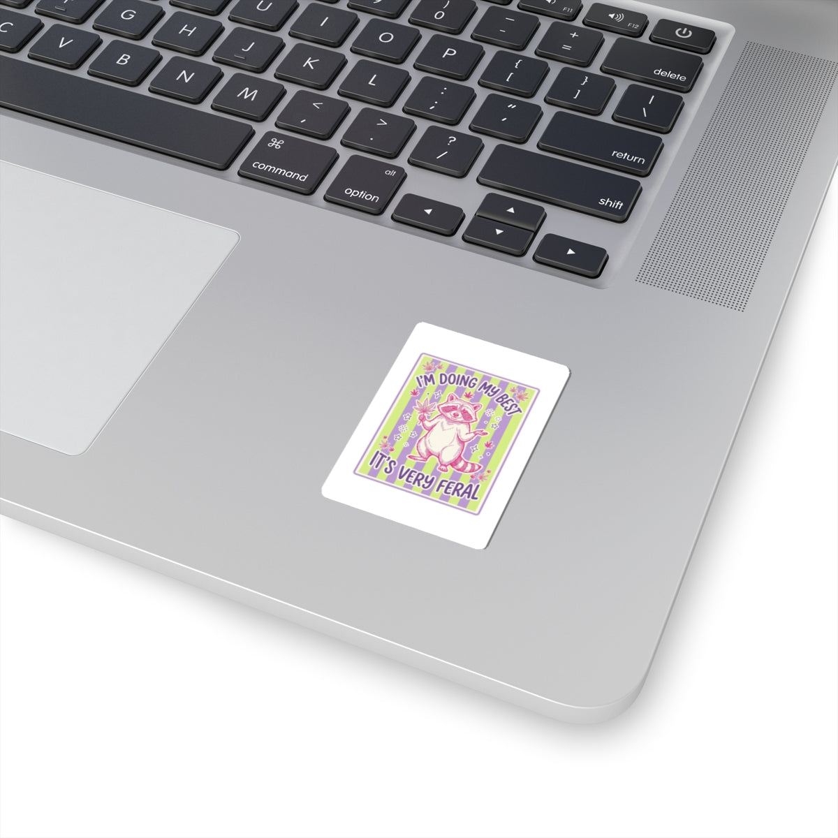 Feral Raccoon Sticker | Kiss-Cut, Celestial Wilderness, Trash-Panda Aesthetic