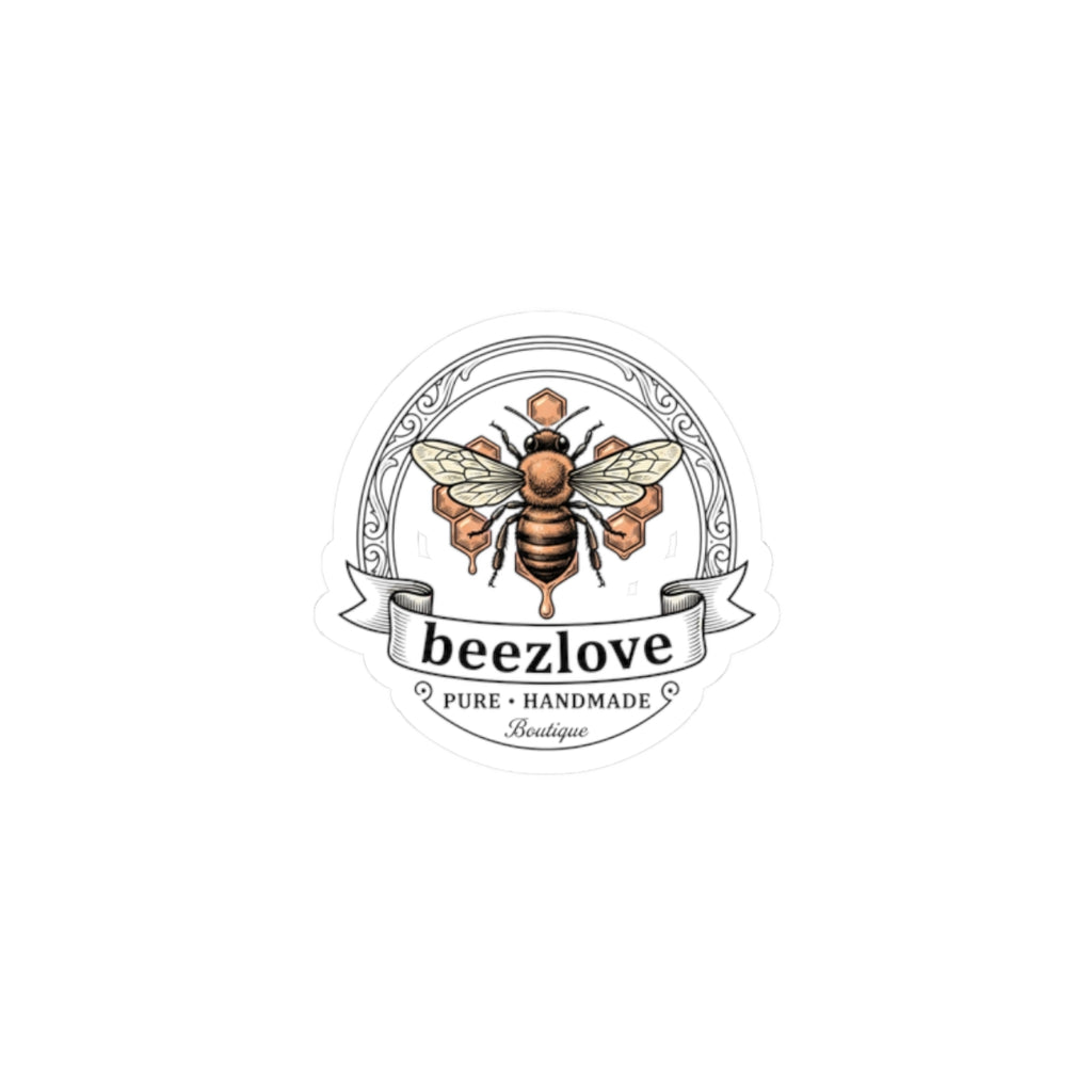 Bee and Floral Crest Kiss-Cut Sticker | Birth Flower, Botanical Sticker