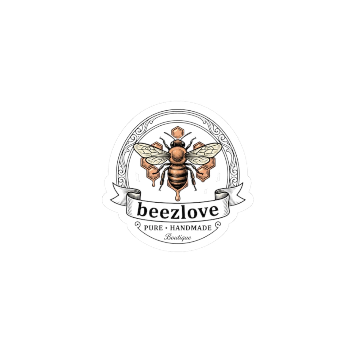 Bee and Floral Crest Kiss-Cut Sticker | Birth Flower, Botanical Sticker