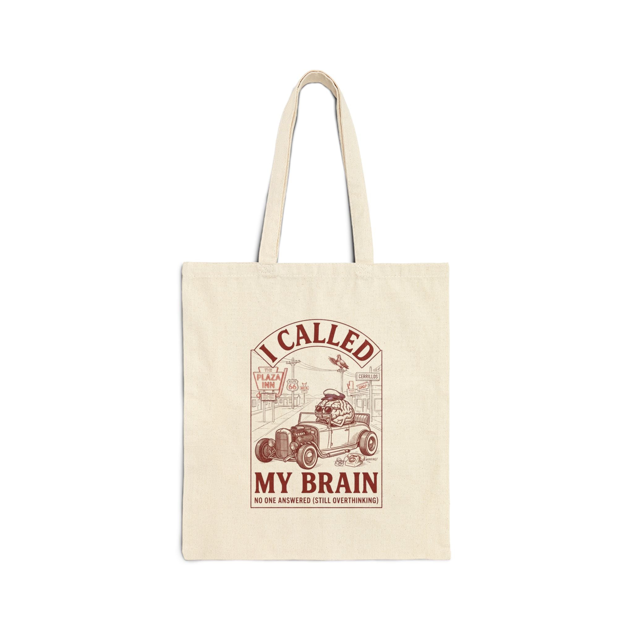 Called My Brain Tote | Anxious Animal Humor, Cute Anxiety Illustration