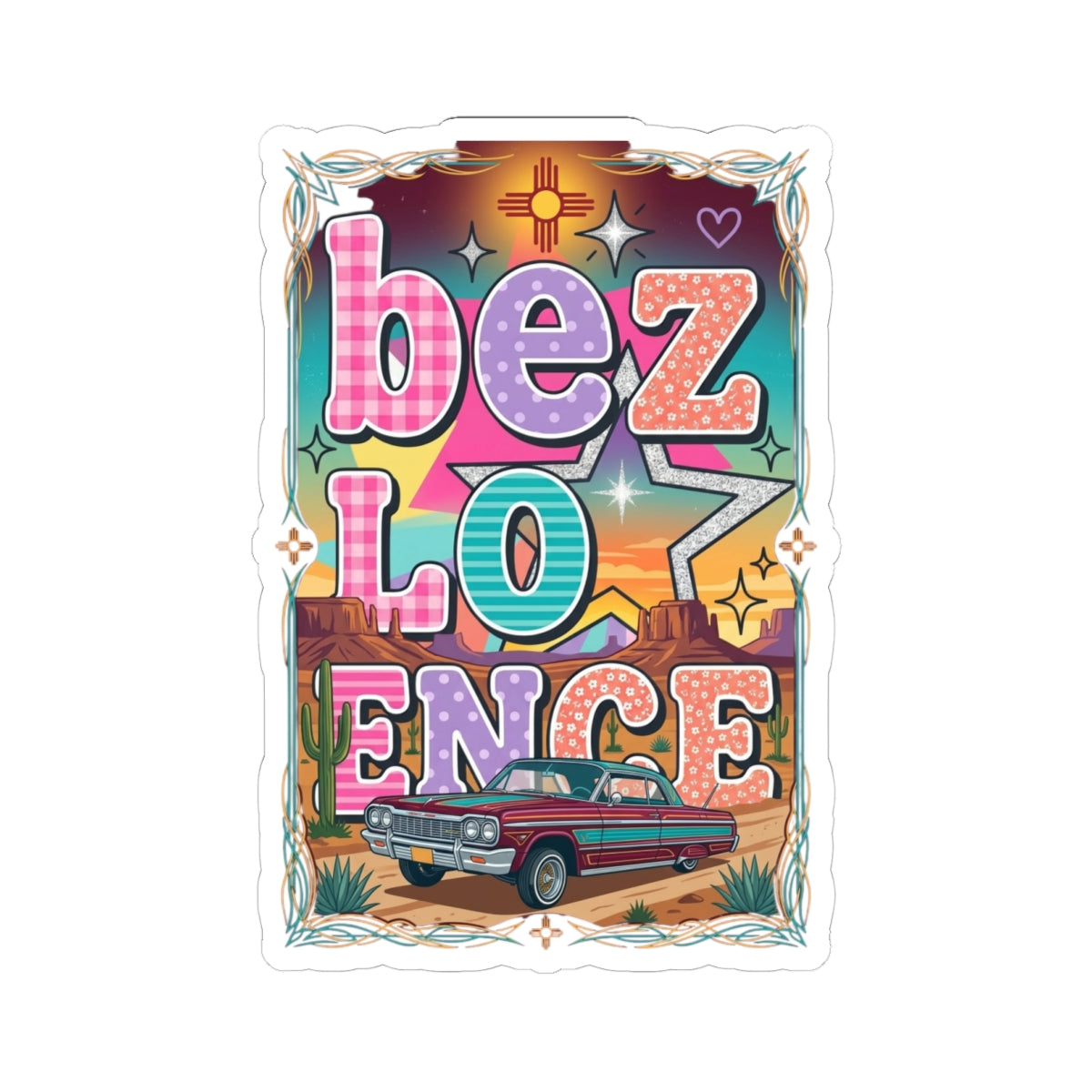 BeezLove Scripture Rainbow Sticker — Colorful Christian Faith Sticker