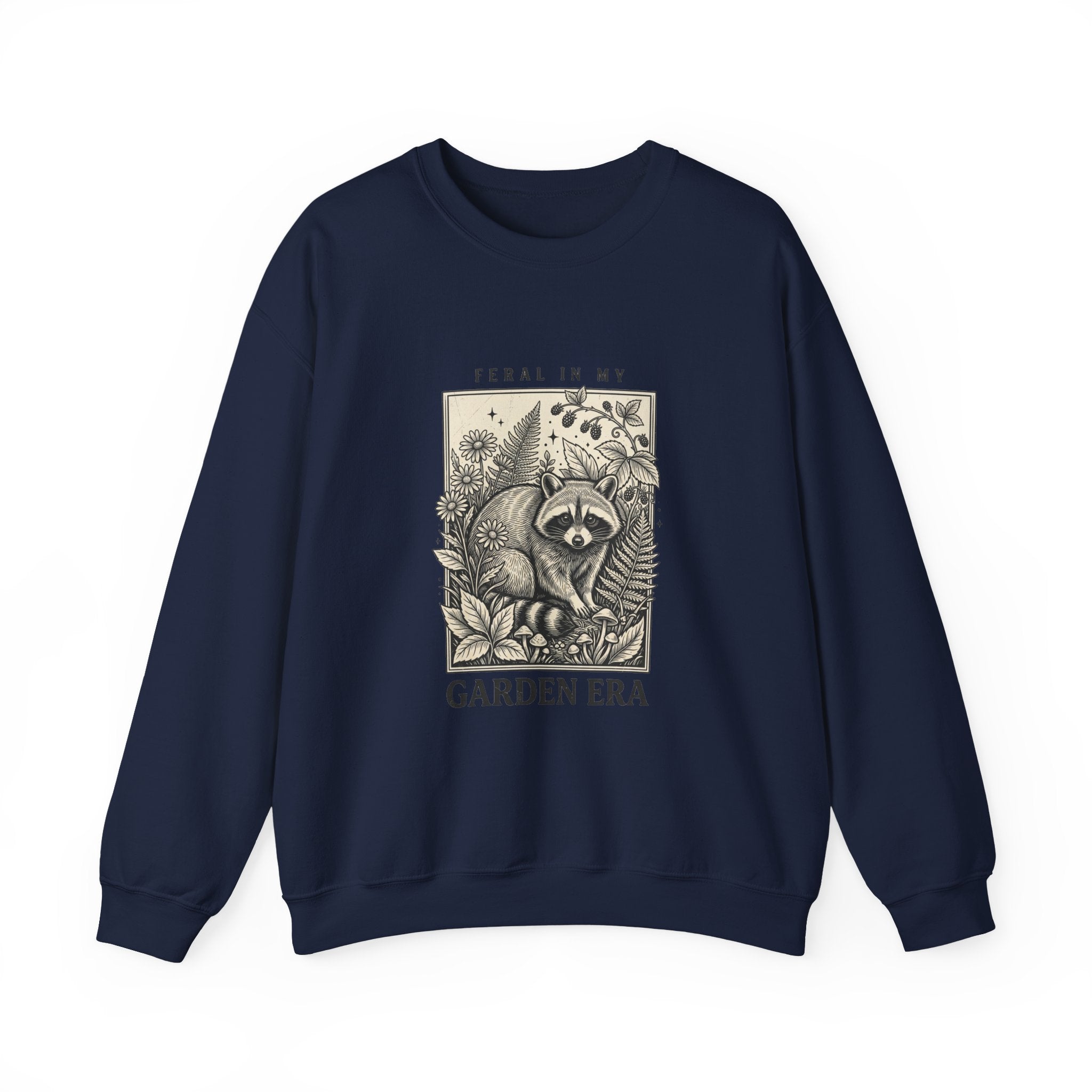 Feral Raccoon Garden Era Sweatshirt | Celestial Wilderness, Trash Panda Aesthetic