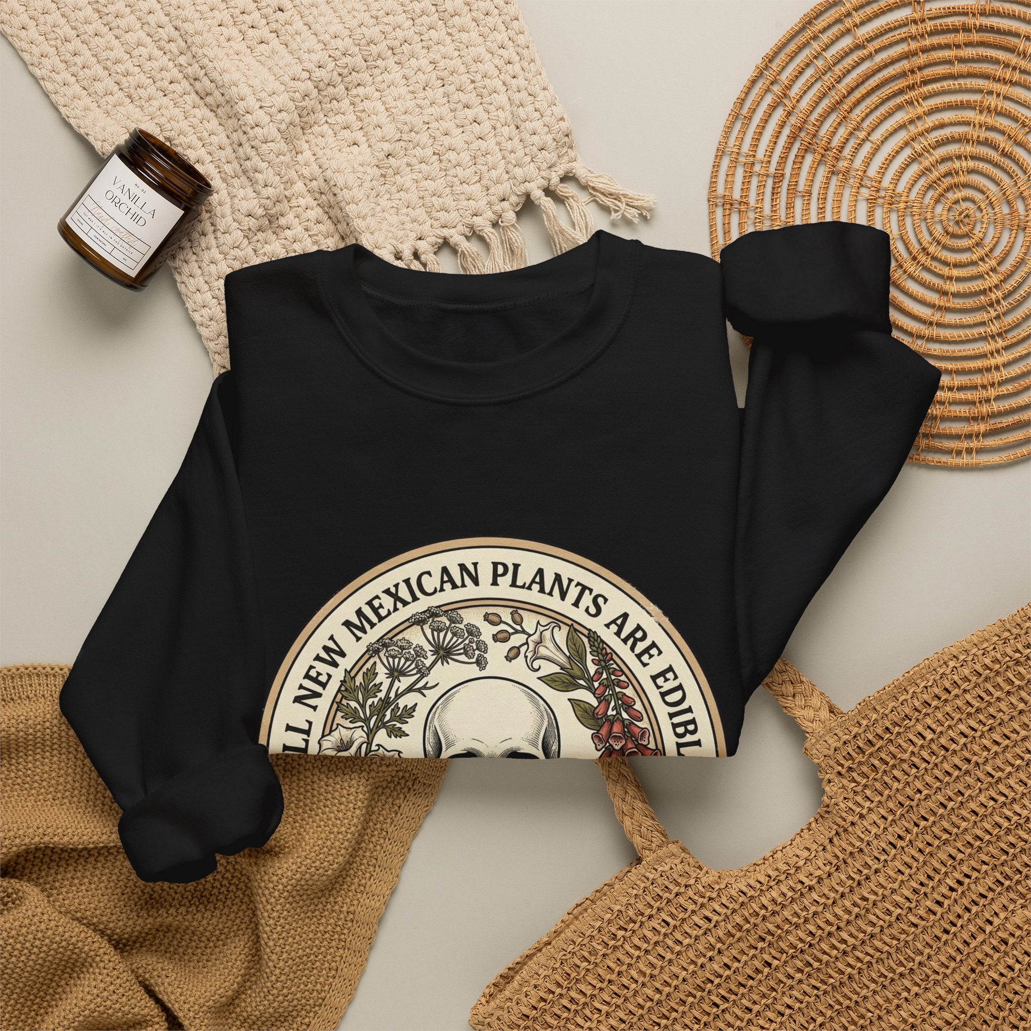 All Plants Are Edible Skull Botanical Sweatshirt | Vintage Botanical, Forager Humor