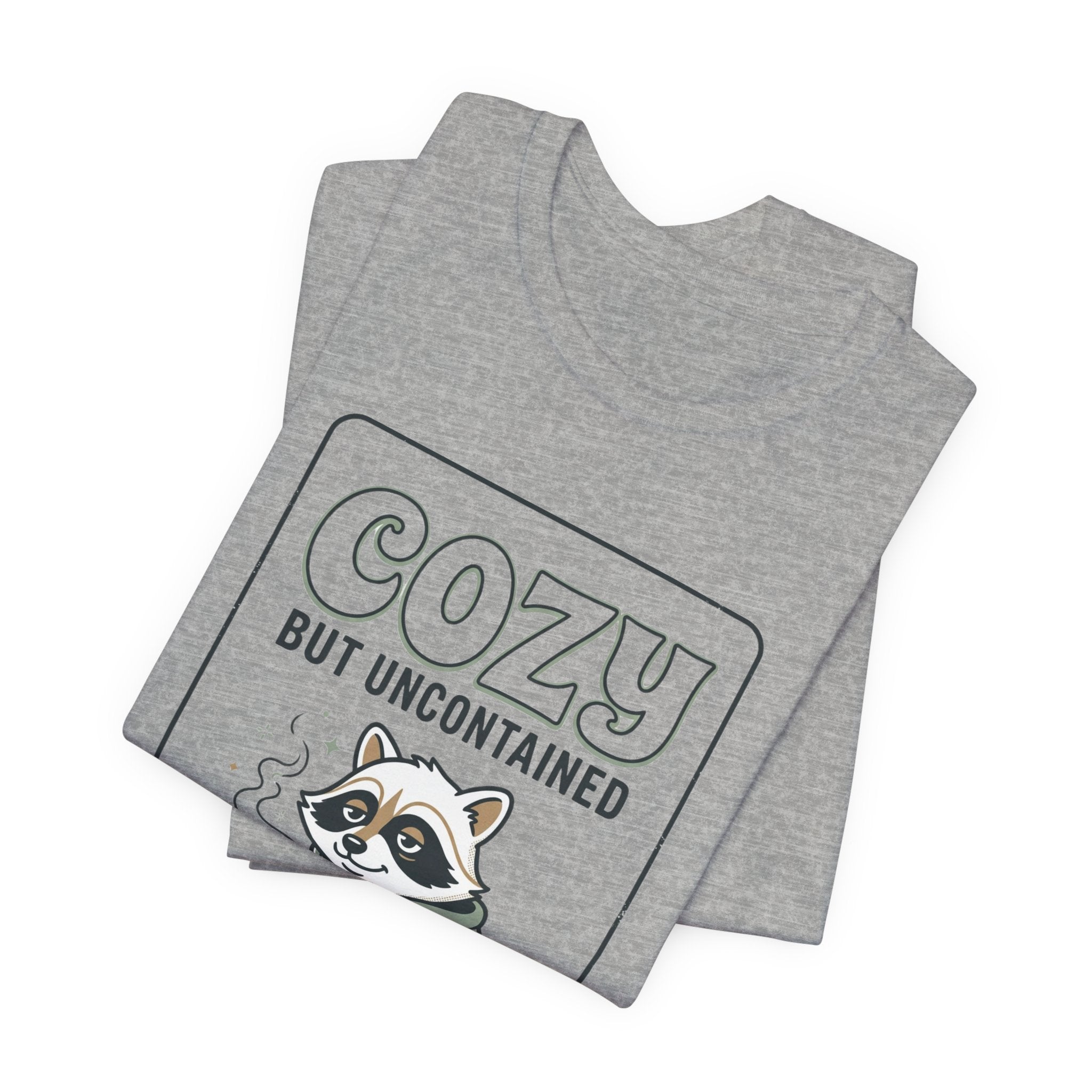 Cozy But Uncontained Raccoon Tee | Feral Raccoon Aesthetic, Celestial Wilderness