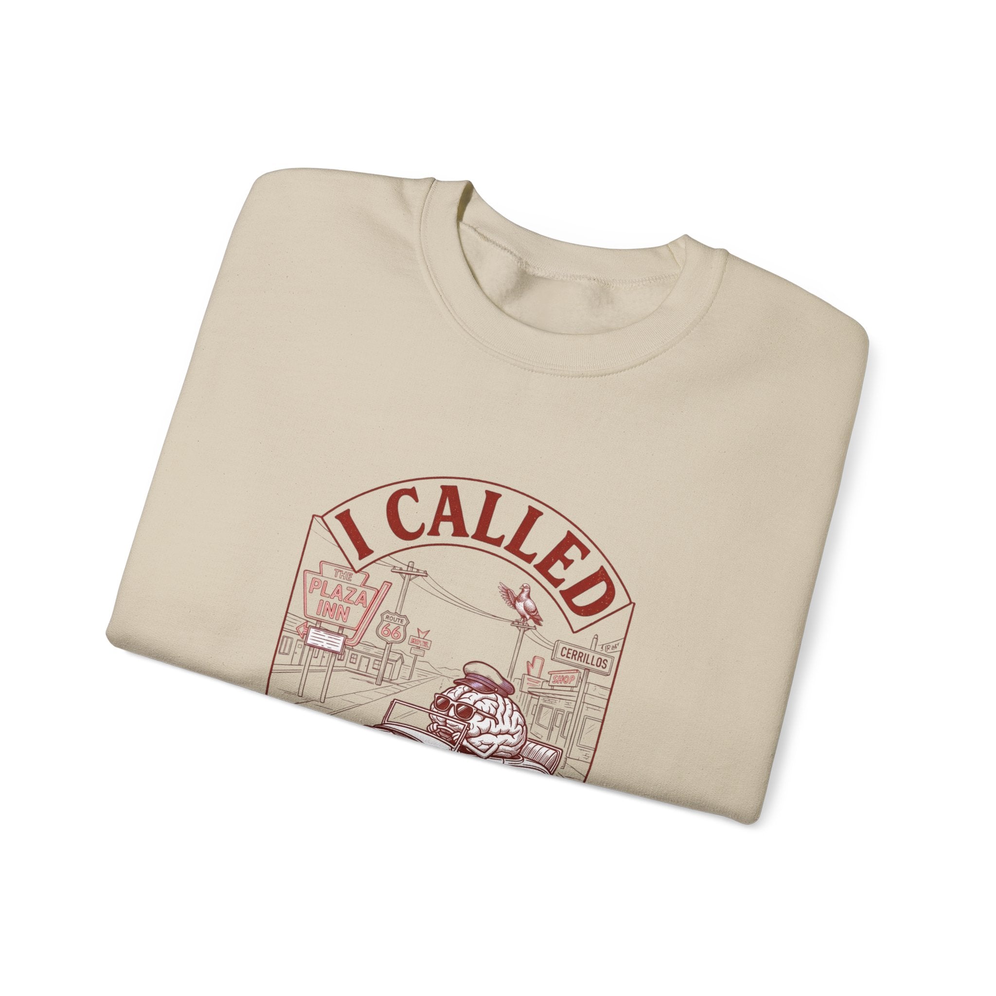 I Called My Brain Sweatshirt | Anxious Animal Humor, Cute Anxiety Graphic