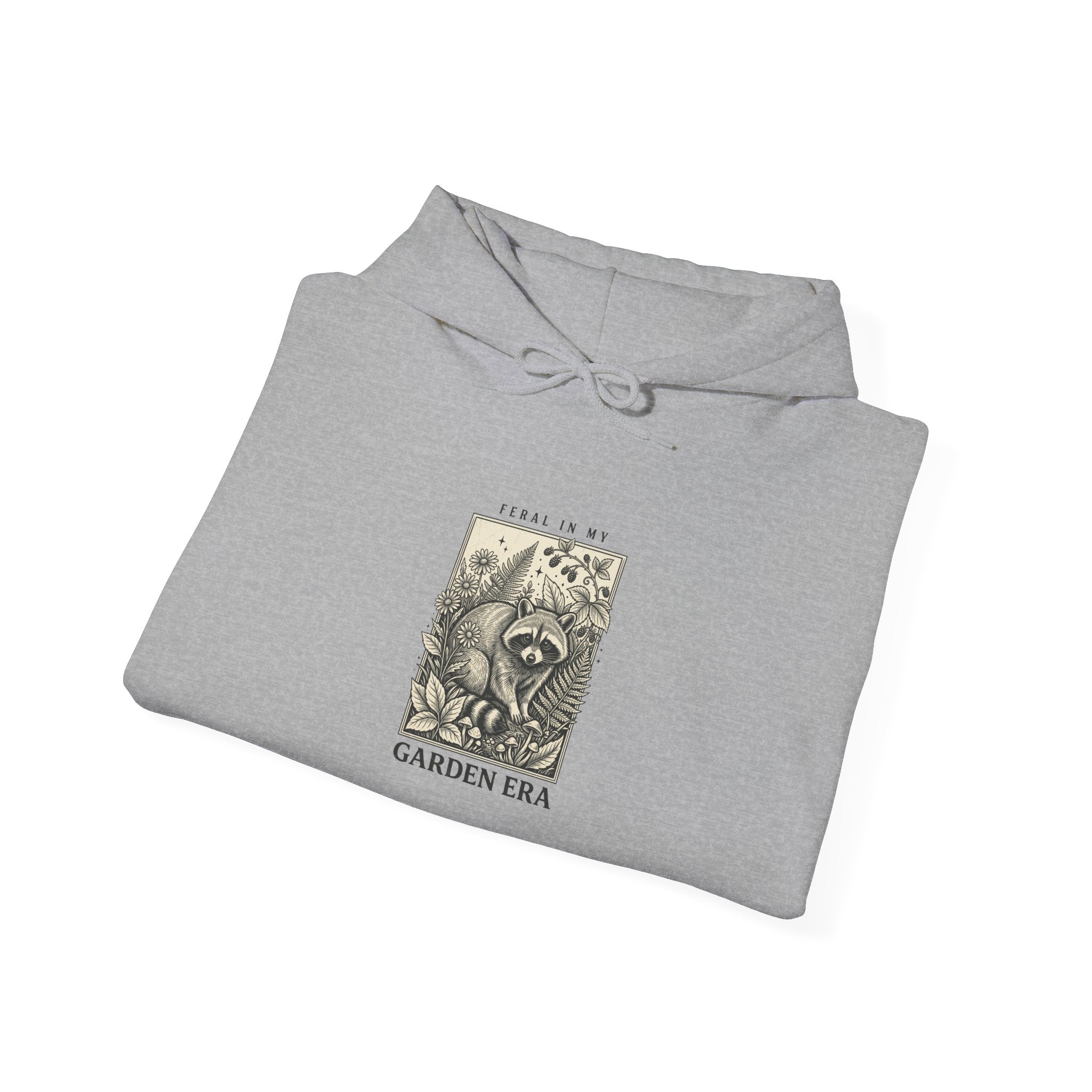 Feral Raccoon Illustration Hoodie | Celestial Wilderness, Trash-Panda Aesthetic