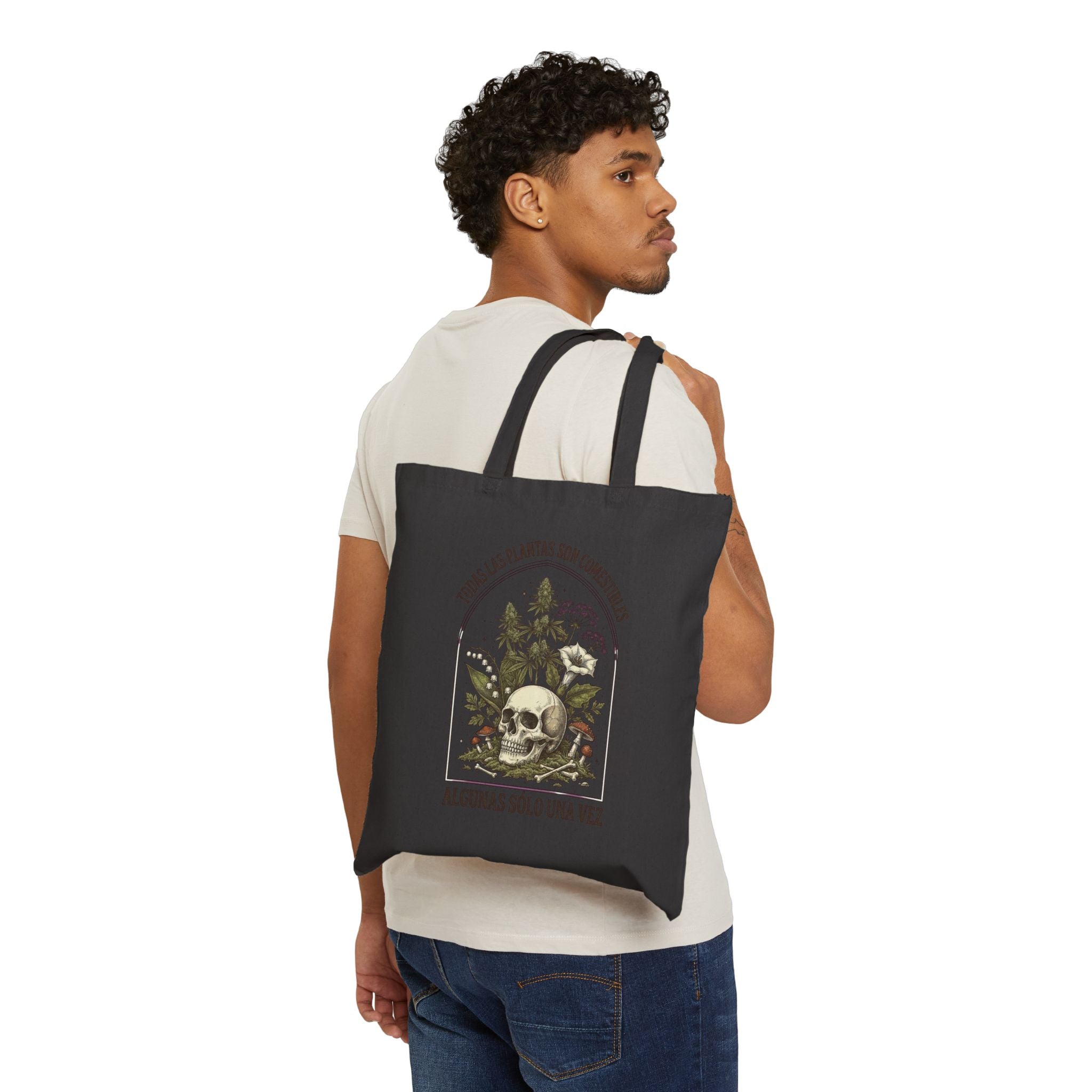All Plants Are Edible Skull Botanical Tote | Vintage Botanical, Dark Nature Humor