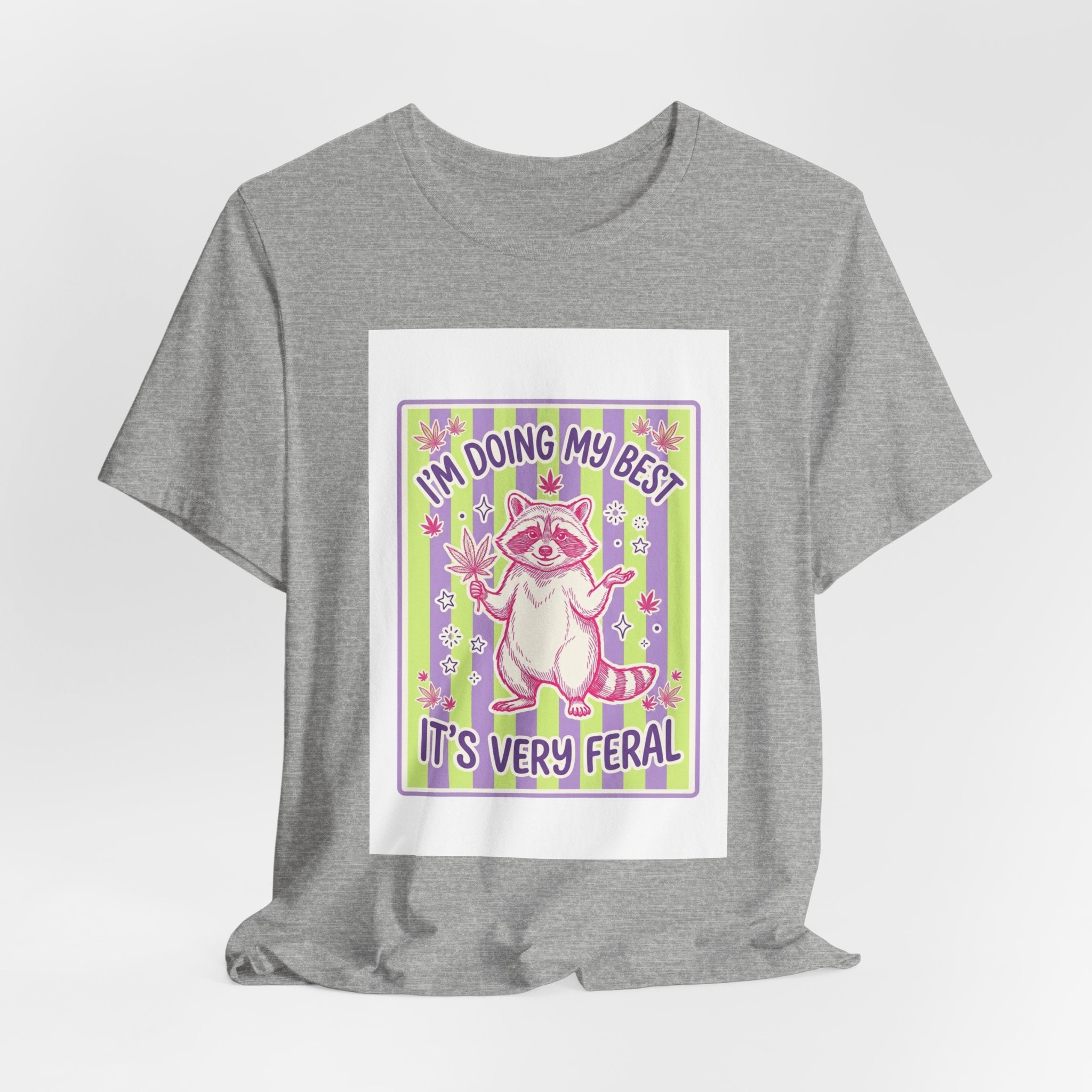 I'm Doing My Best It's Very Feral Tee | Feral Raccoon Aesthetic, Celestial Wilderness