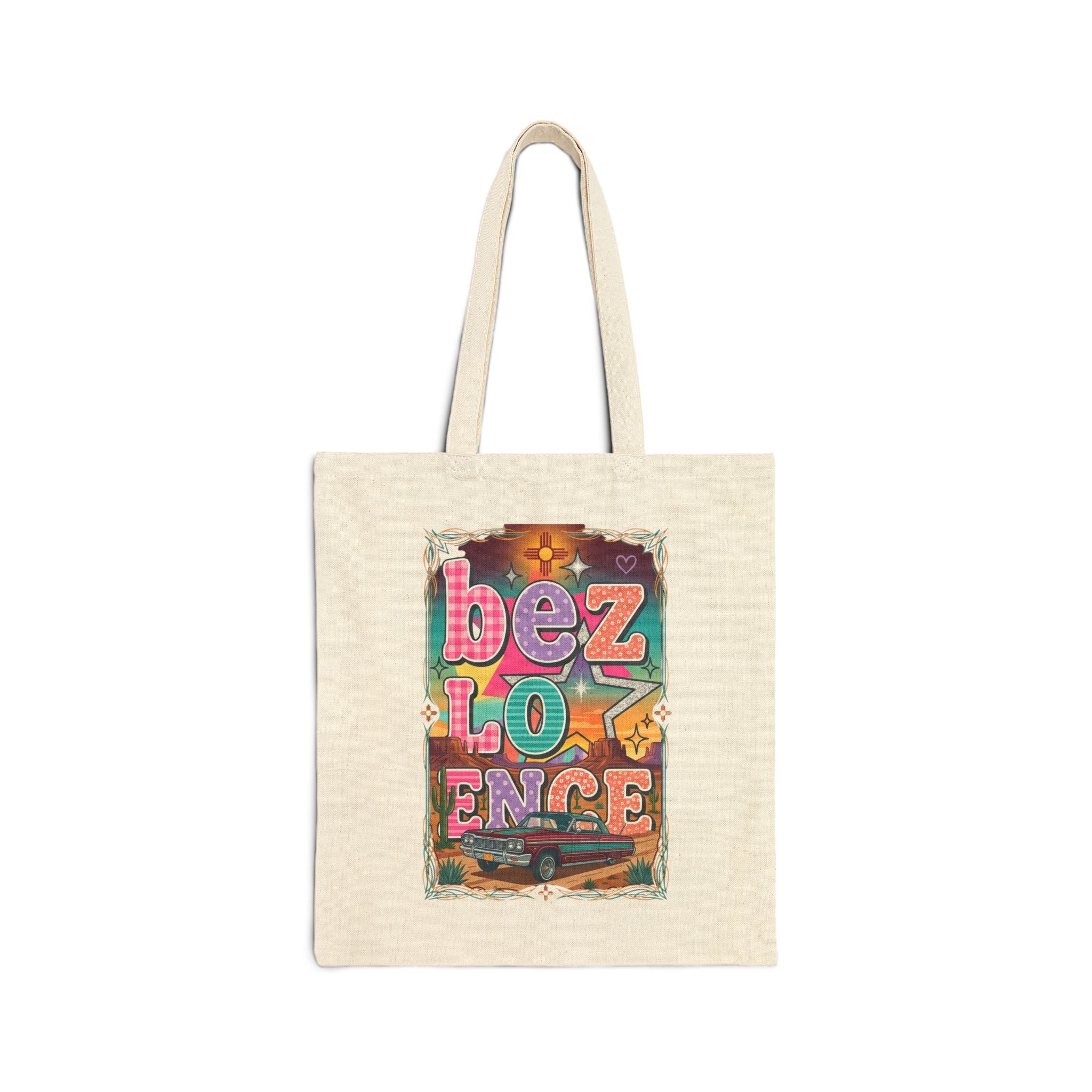 BeezLove Scripture Rainbow Tote — Christian Faith Canvas Tote Bag
