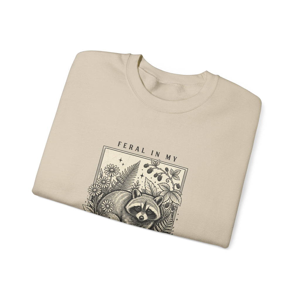 Feral Raccoon Garden Era Sweatshirt | Celestial Wilderness, Trash Panda Aesthetic