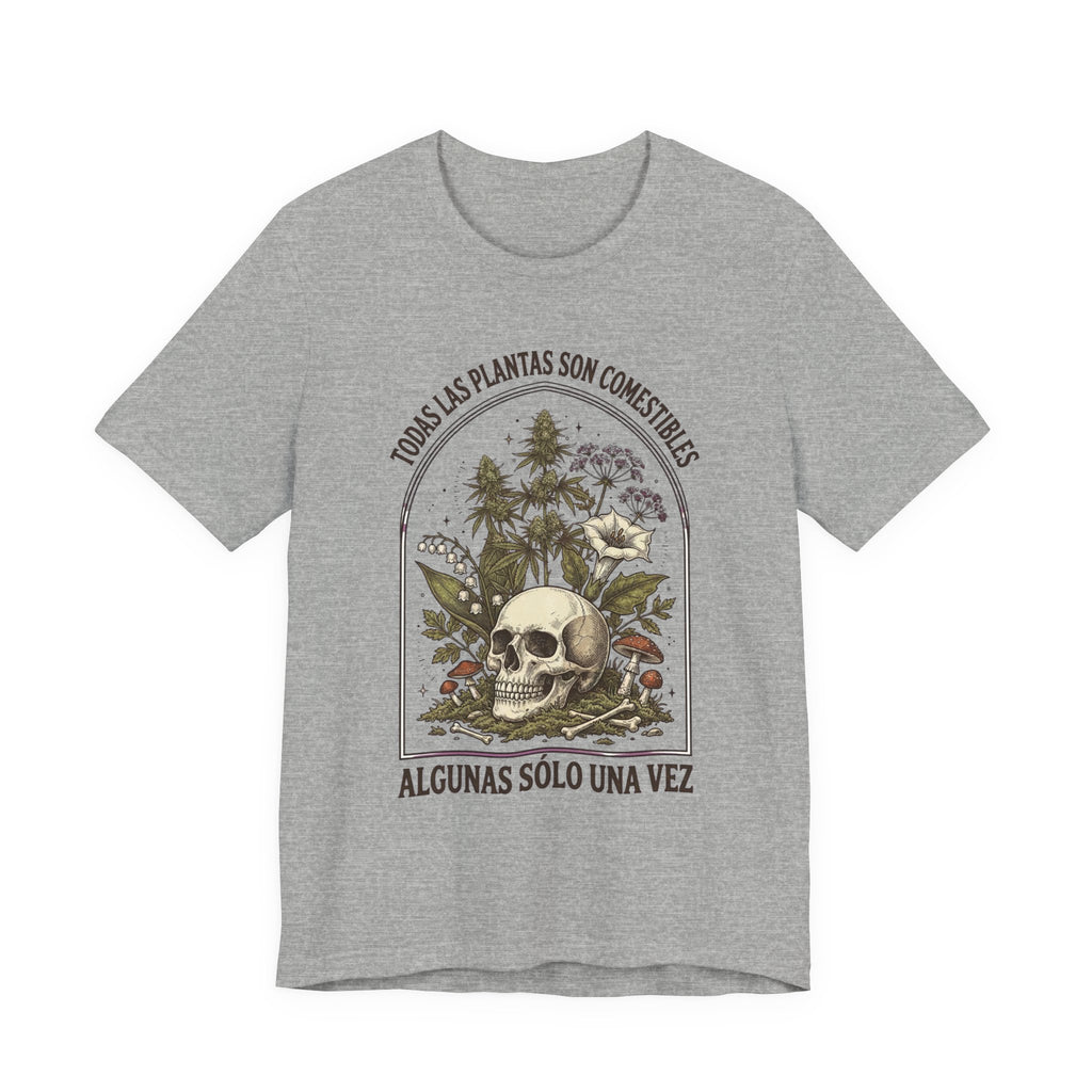 All Plants Are Edible Skull Botanical Tee | Dark Nature Humor, Forager Mycology