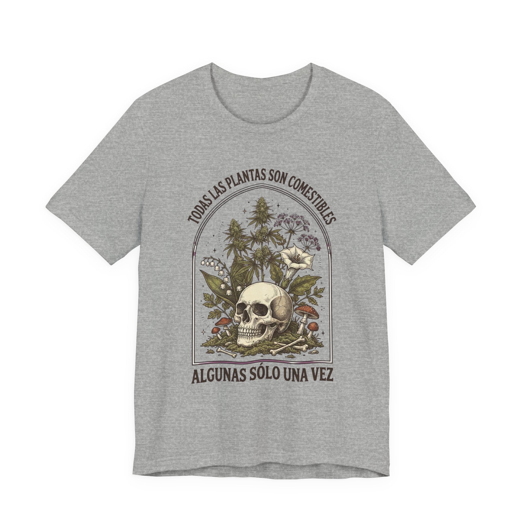 All Plants Are Edible Skull Botanical Tee | Dark Nature Humor, Forager Mycology
