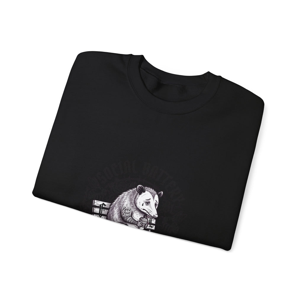 Social Battery Sloth Sweatshirt | Anxious Animal Humor, Introvert Tee