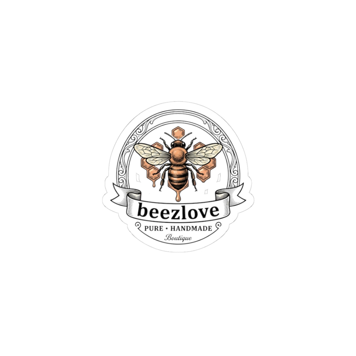 Bee and Floral Crest Kiss-Cut Sticker | Birth Flower, Botanical Sticker