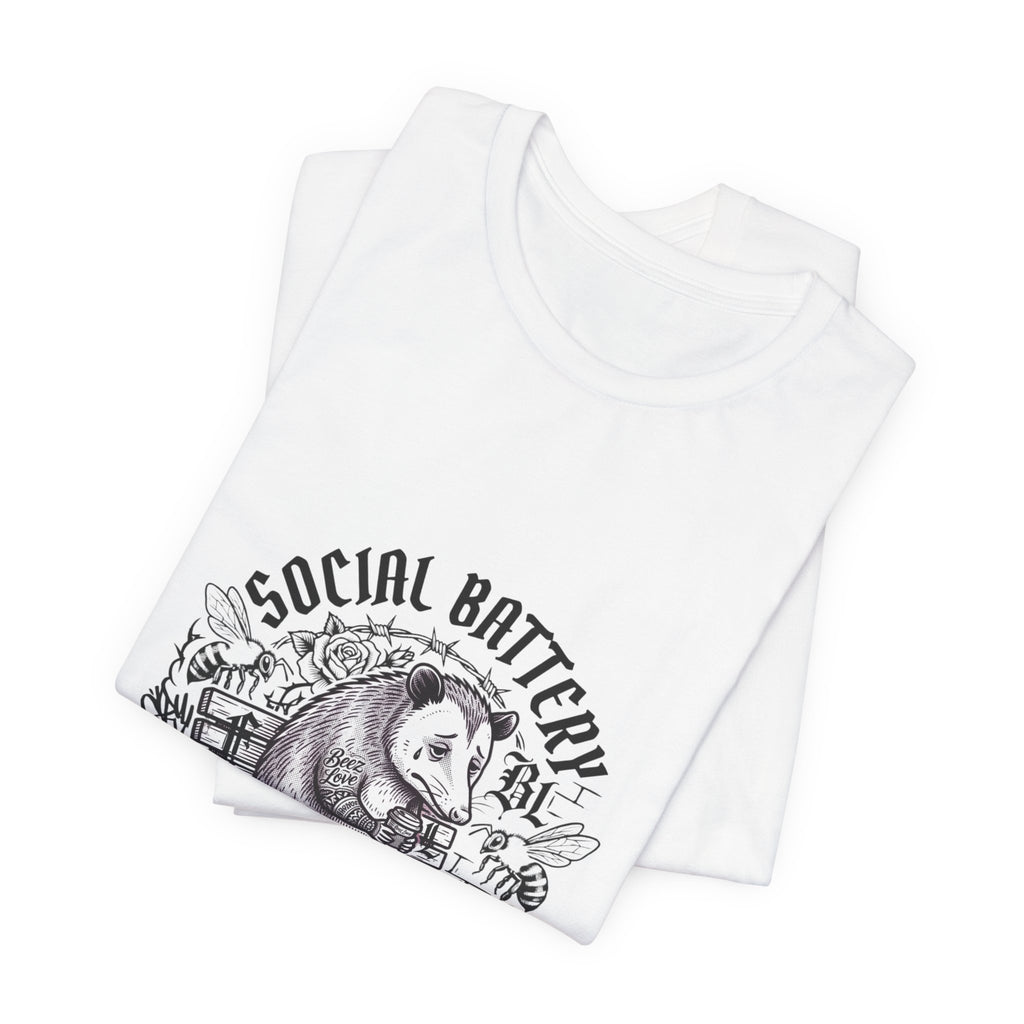 Social Battery Sloth Tee | Anxious Animal Humor, Introvert Shirt