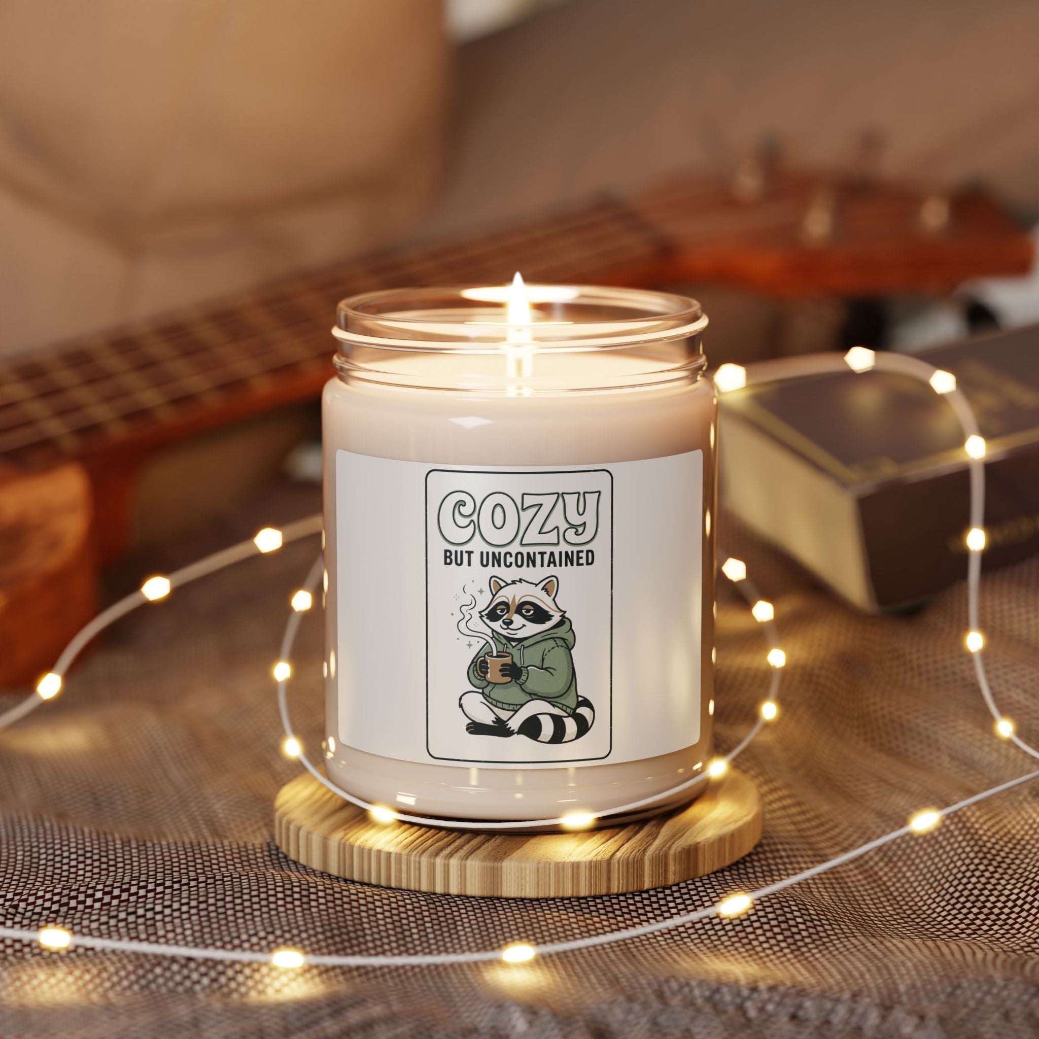 Cozy But Uncontained Raccoon Candle, Soy Jar | Feral Raccoon Aesthetic