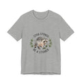 Stay Stoned Raccoon Tee | Jimothy-style scruffy raccoon, weed leaf illustration