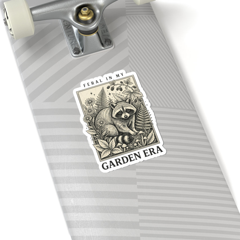 Feral Raccoon Botanical Sticker | Feral Raccoon Aesthetic, Wilderness Celestial