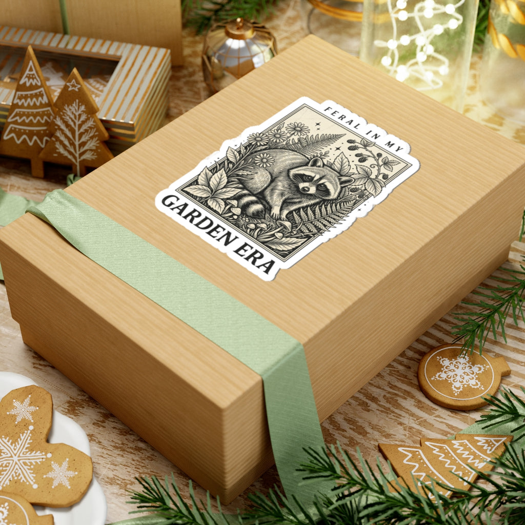 Feral Raccoon Botanical Sticker | Feral Raccoon Aesthetic, Wilderness Celestial