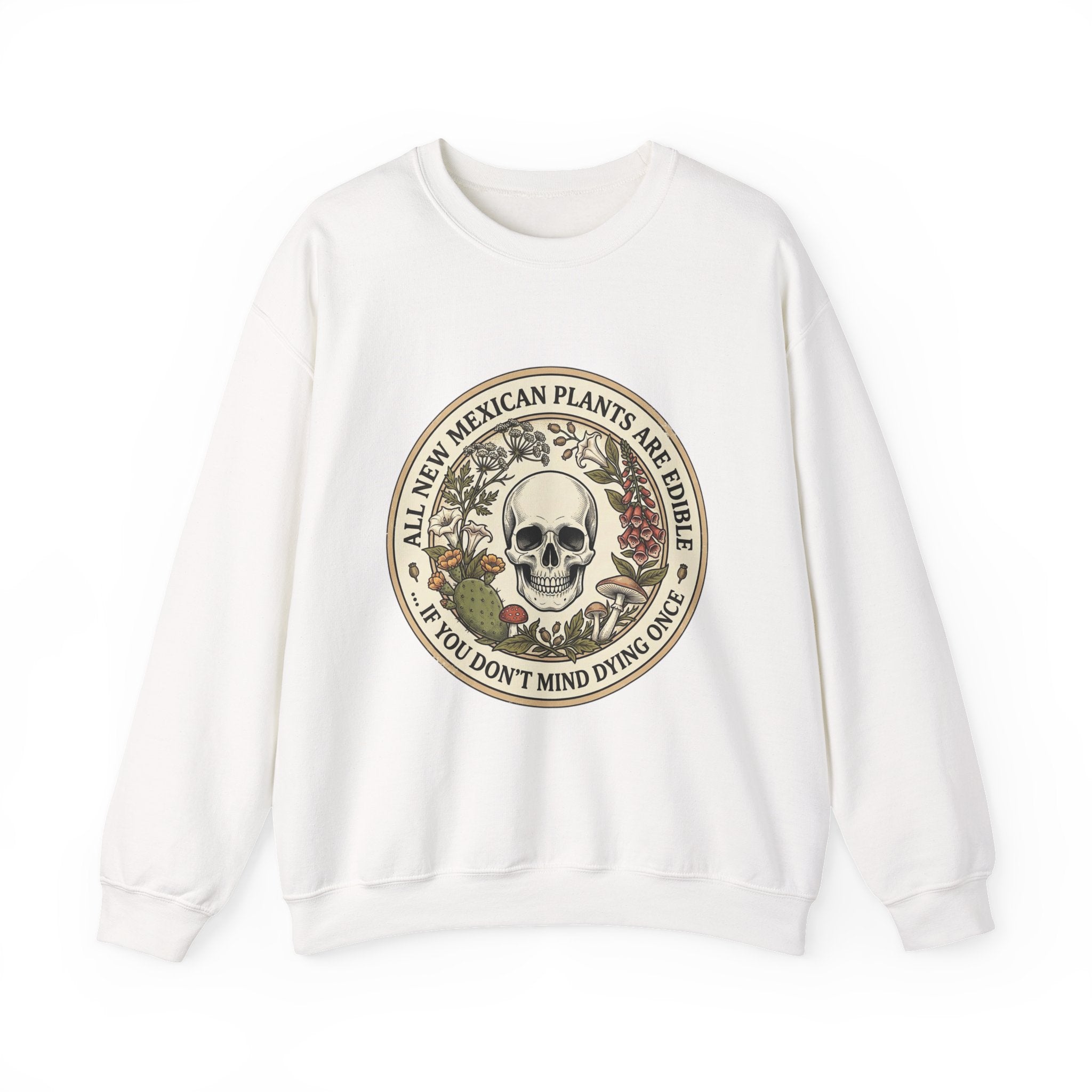 All Plants Are Edible Skull Botanical Sweatshirt | Vintage Botanical, Forager Humor