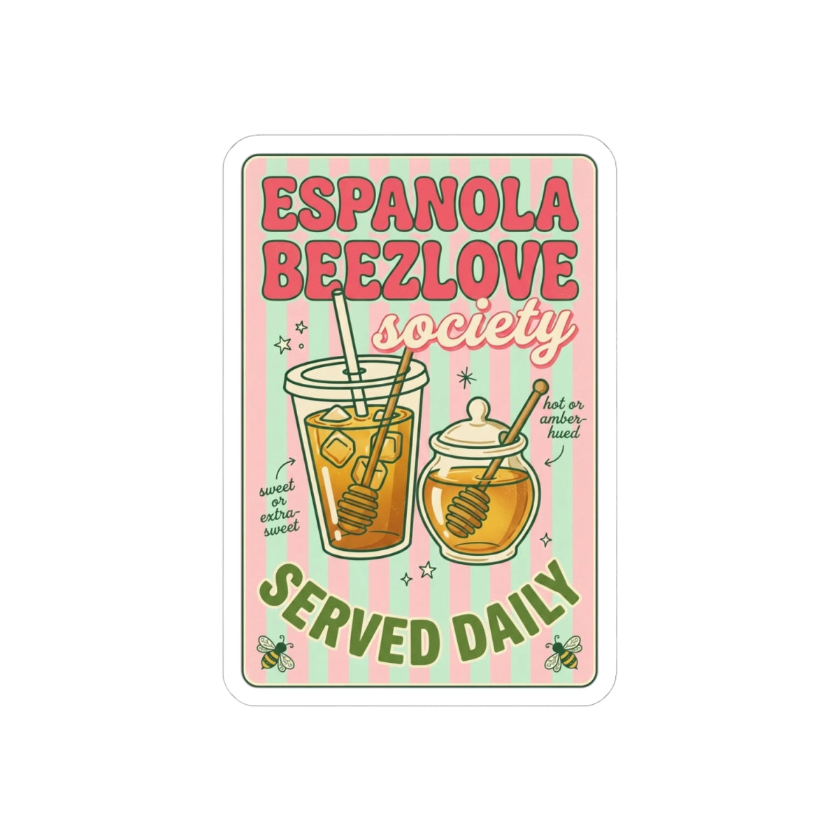 Matcha Latte Sticker | Cute Cafe Aesthetic, Green Pink Whisk Illustration
