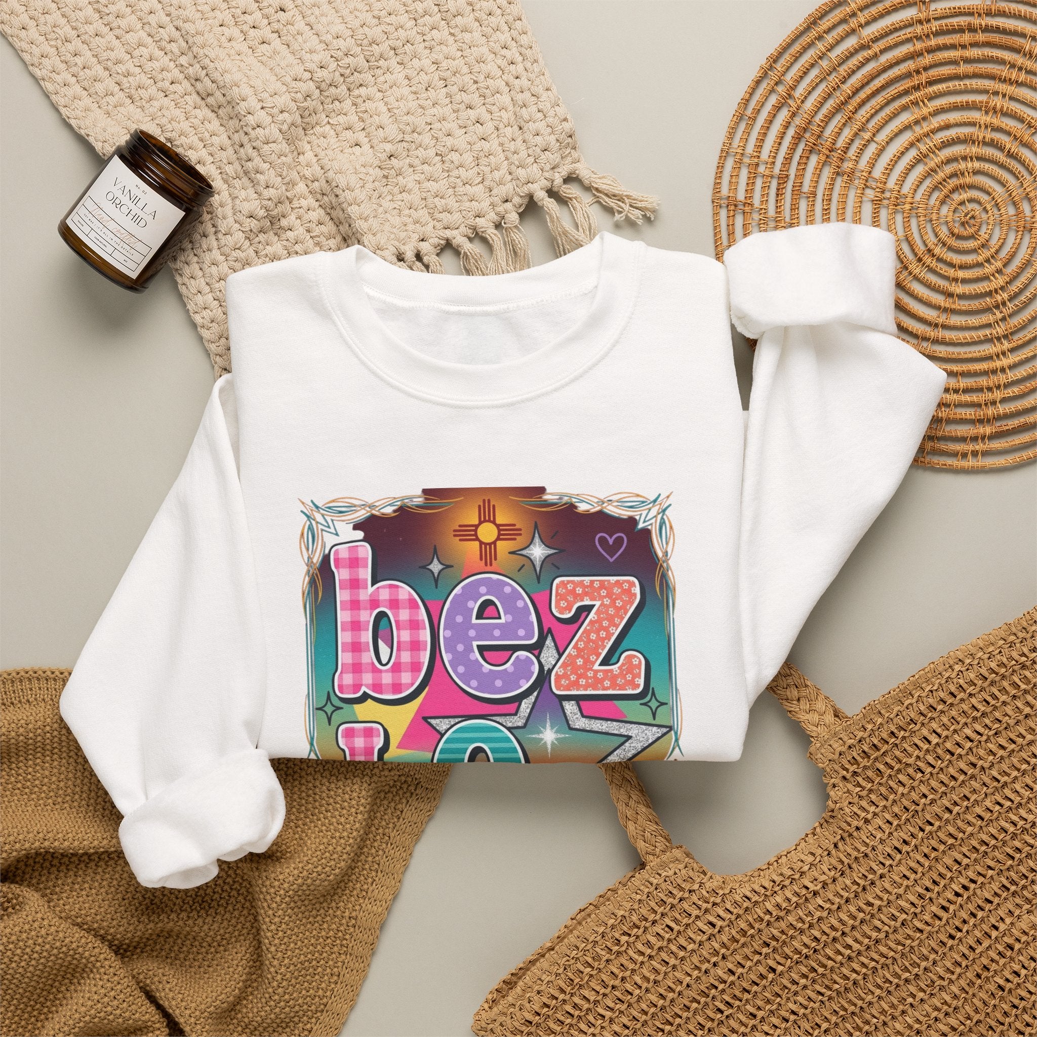 BeezLove Scripture Rainbow Crewneck — Christian Faith Sweatshirt