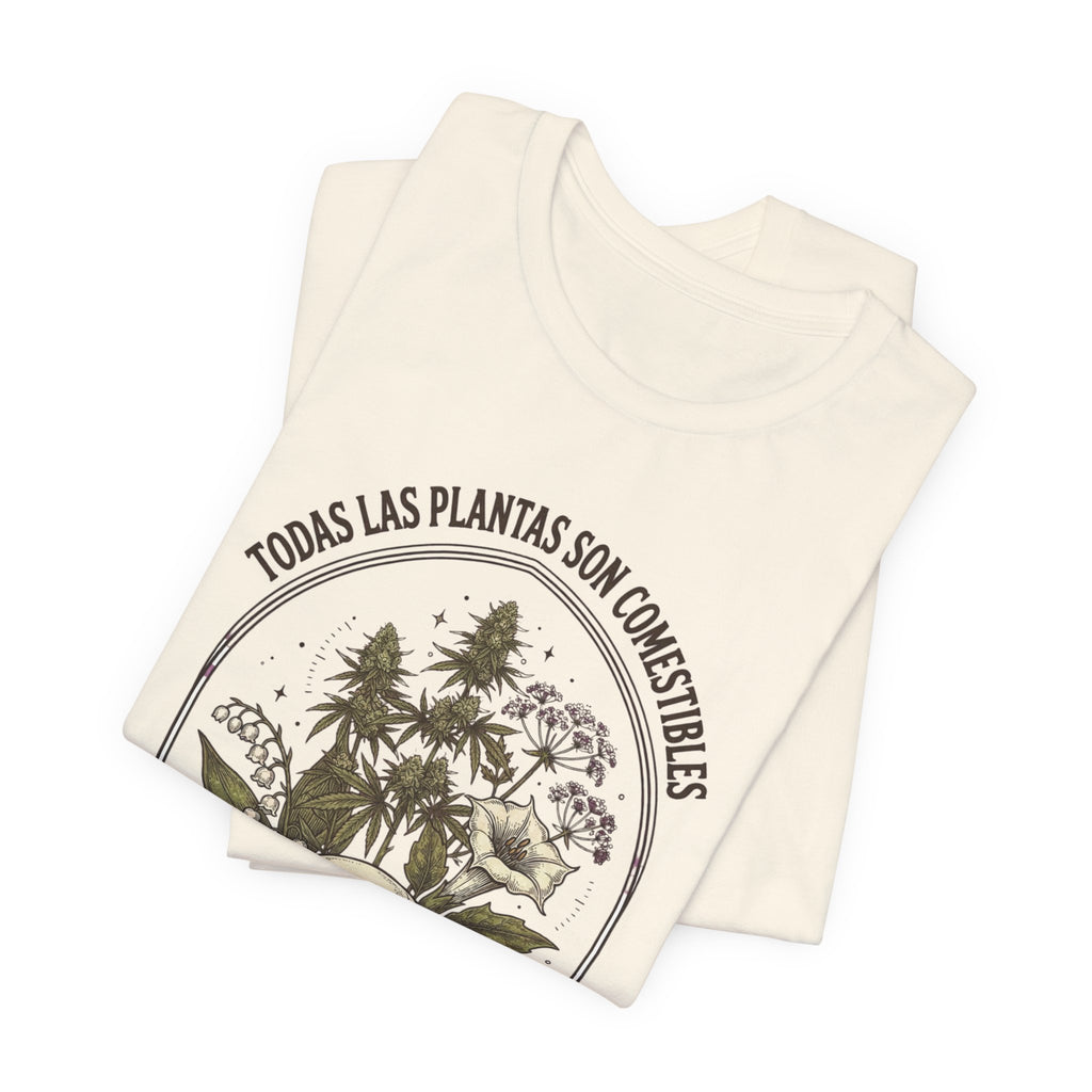 All Plants Are Edible Skull Botanical Tee | Dark Nature Humor, Forager Mycology