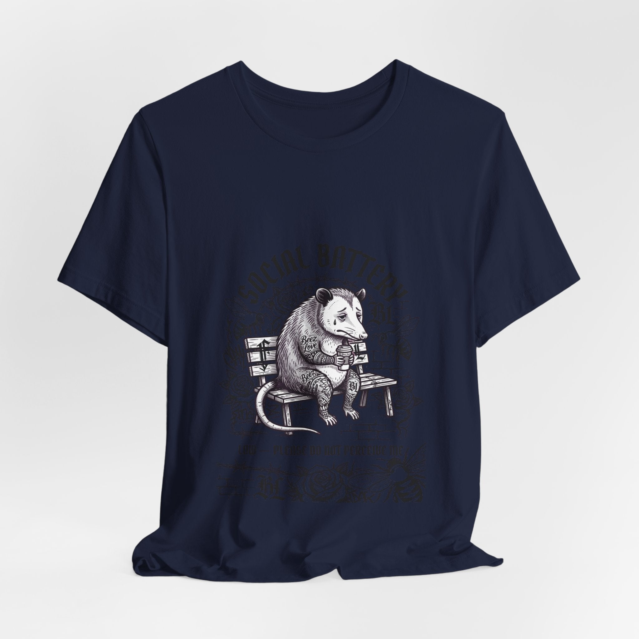 Social Battery Sloth Tee | Anxious Animal Humor, Introvert Shirt