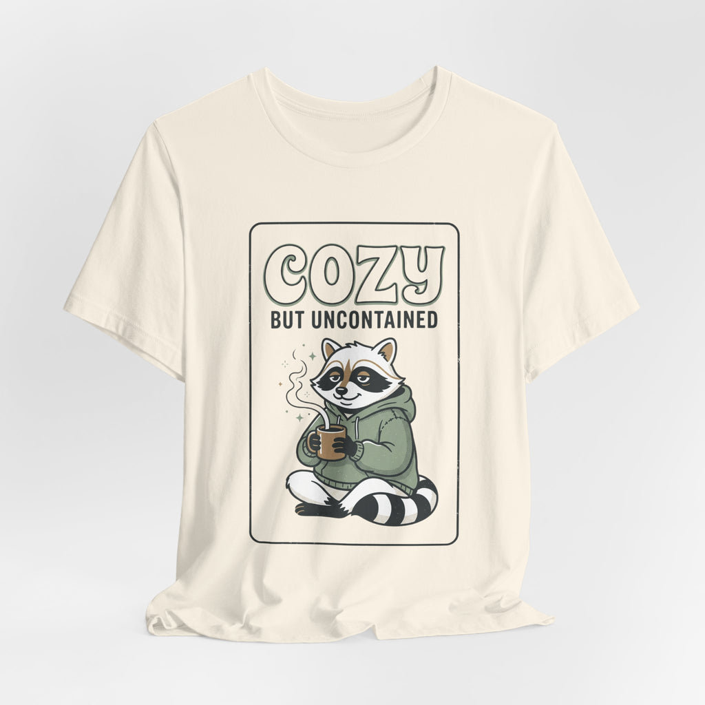 Cozy But Uncontained Raccoon Tee | Feral Raccoon Aesthetic, Celestial Wilderness