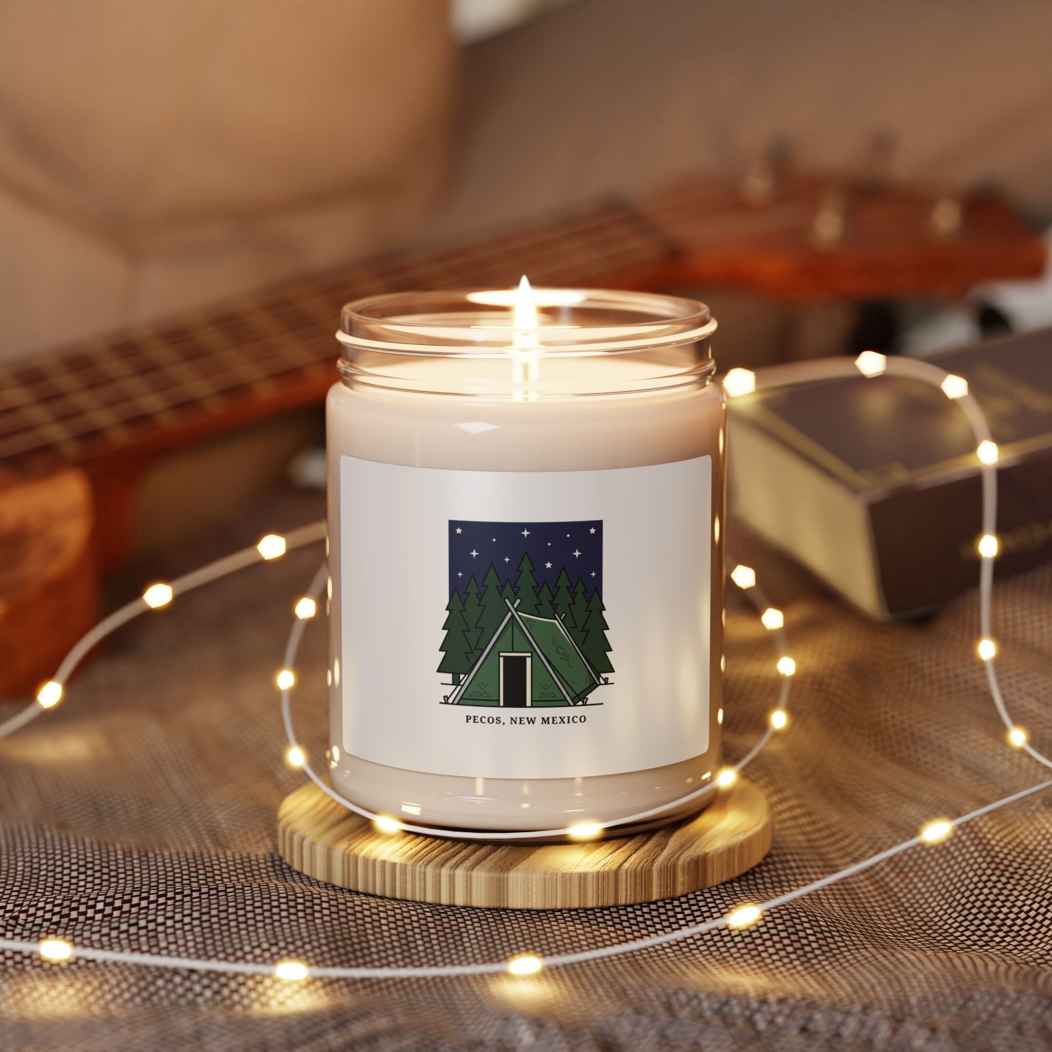 Camping Tent Illustration Candle | Soy 9oz, School Wedding Keepsake