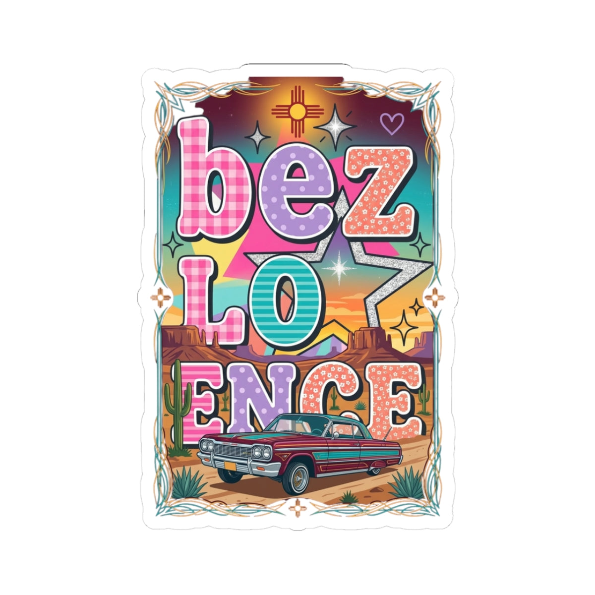 BeezLove Scripture Rainbow Sticker — Colorful Christian Faith Sticker