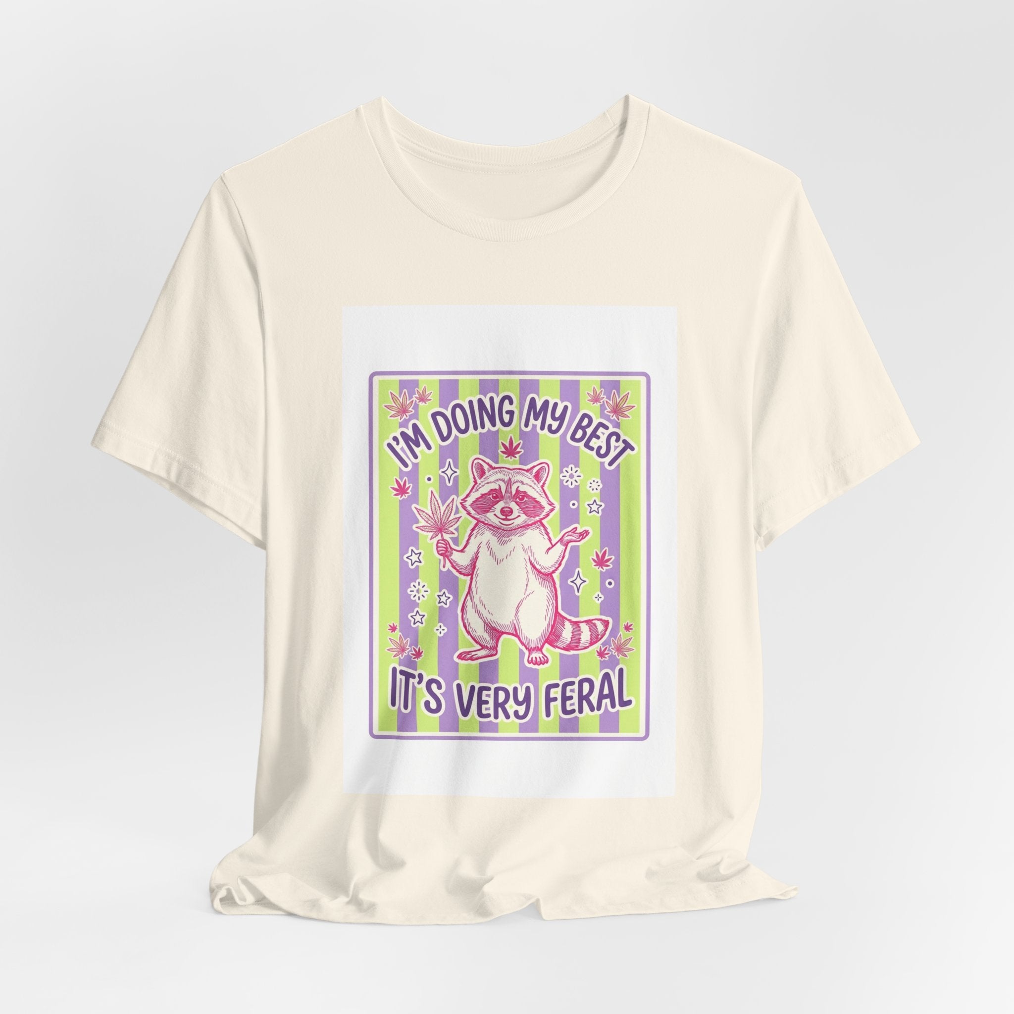 I'm Doing My Best It's Very Feral Tee | Feral Raccoon Aesthetic, Celestial Wilderness