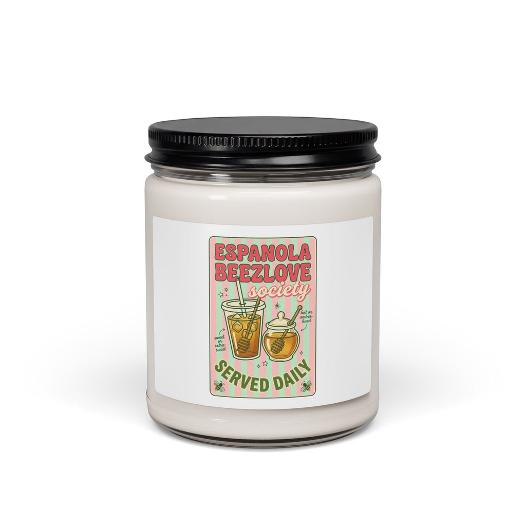 Matcha Cafe Illustration Candle | Soy 9oz, Green Pink Aesthetic