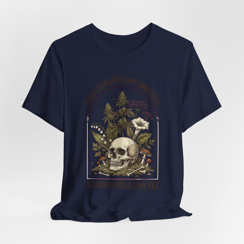 All Plants Are Edible Skull Botanical Tee | Dark Nature Humor, Forager Mycology