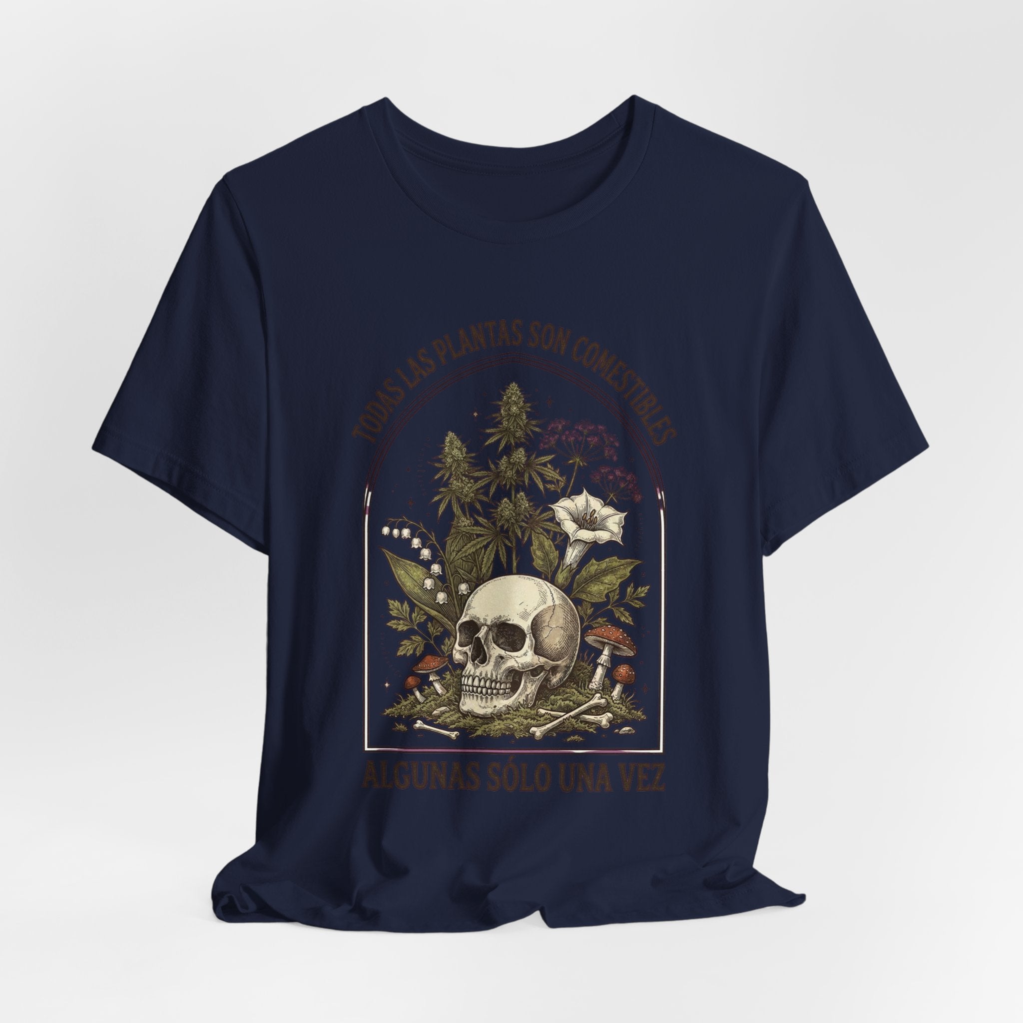 All Plants Are Edible Skull Botanical Tee | Dark Nature Humor, Forager Mycology