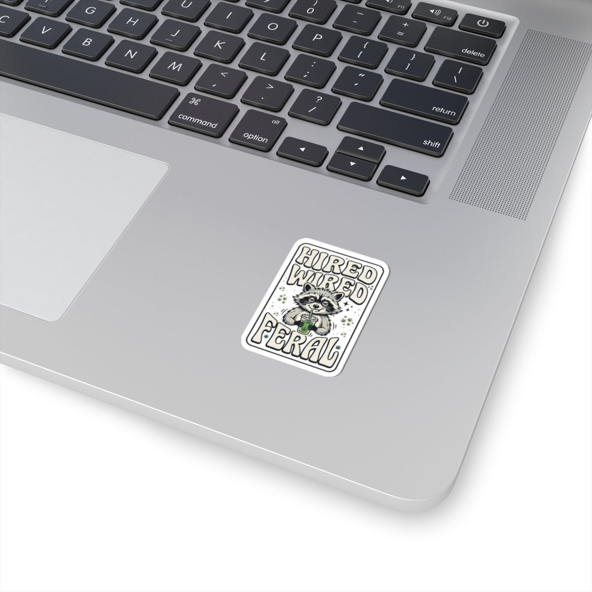 Feral Raccoon 'Hired Wired Feral' Sticker | Kiss-Cut, Nocturnal Aesthetic