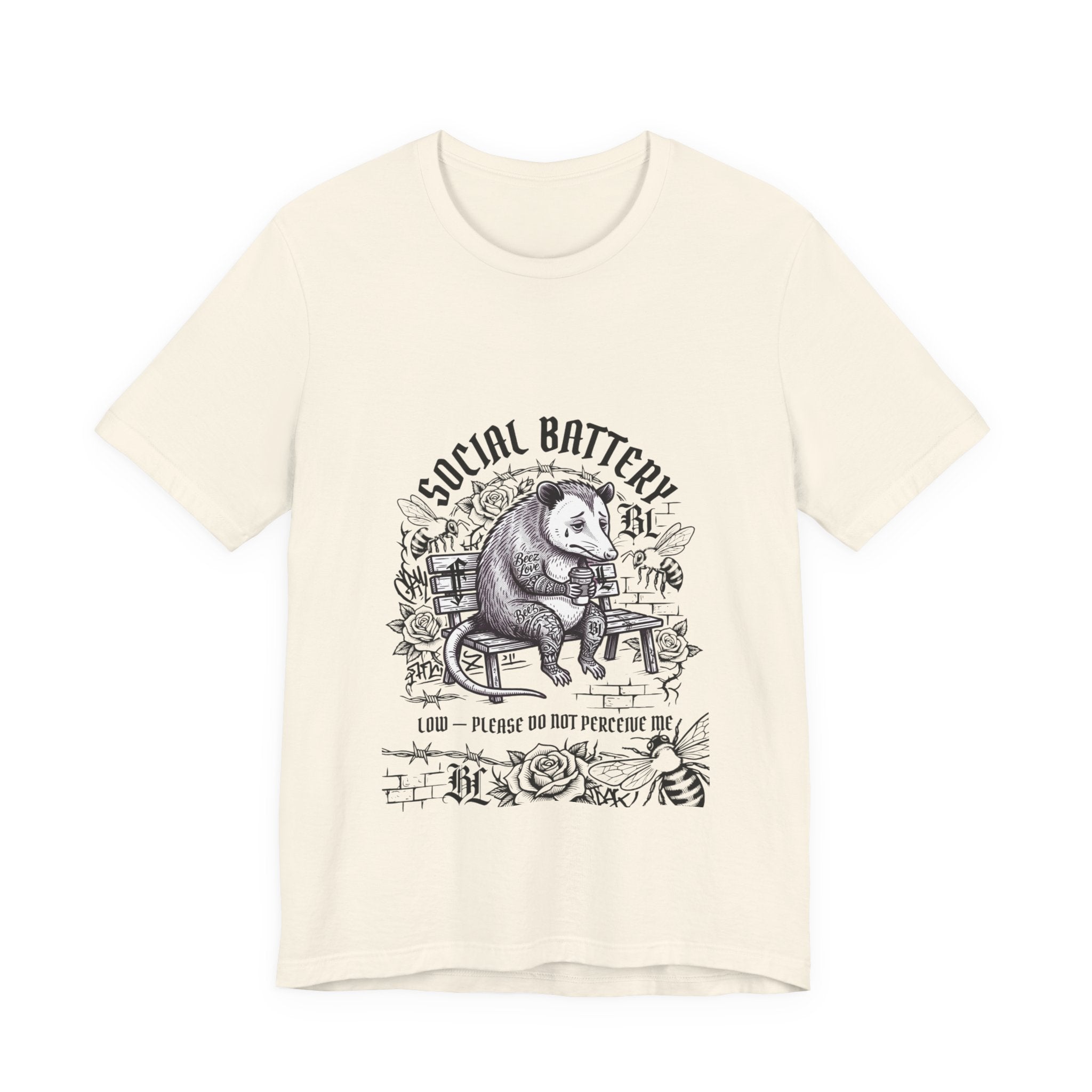 Social Battery Sloth Tee | Anxious Animal Humor, Introvert Shirt