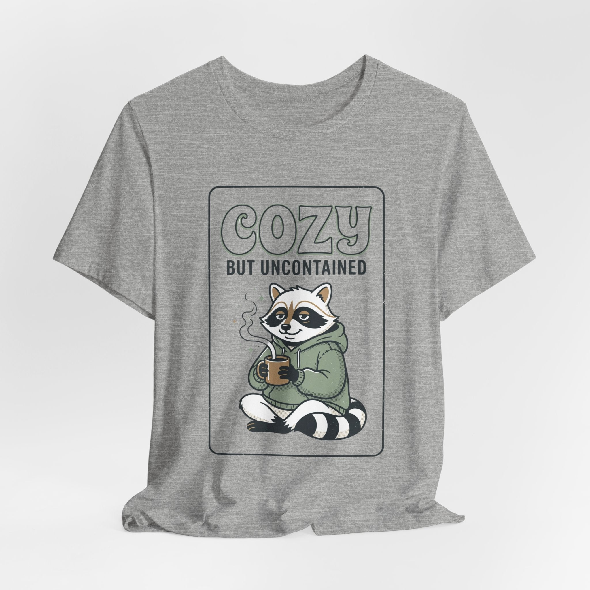 Cozy But Uncontained Raccoon Tee | Feral Raccoon Aesthetic, Celestial Wilderness