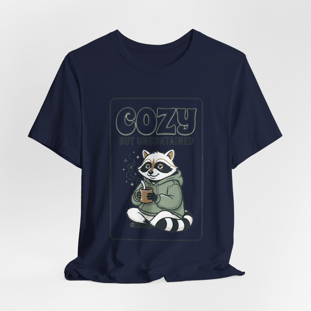 Cozy But Uncontained Raccoon Tee | Feral Raccoon Aesthetic, Celestial Wilderness