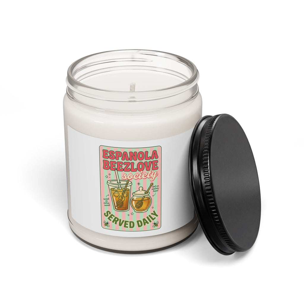 Matcha Cafe Illustration Candle | Soy 9oz, Green Pink Aesthetic