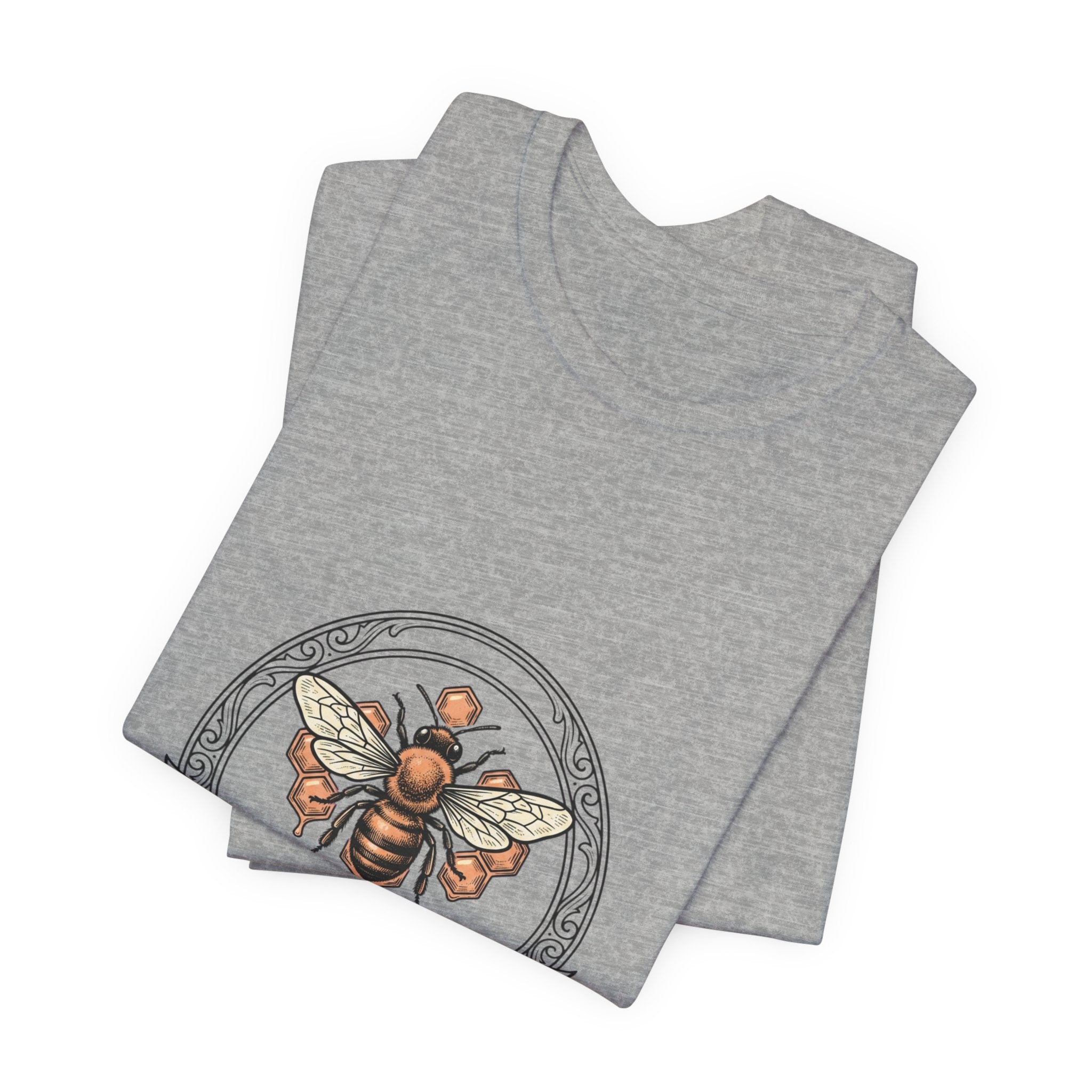 Bee motif birth flower Tee | Botanical bee illustration, birth month floral